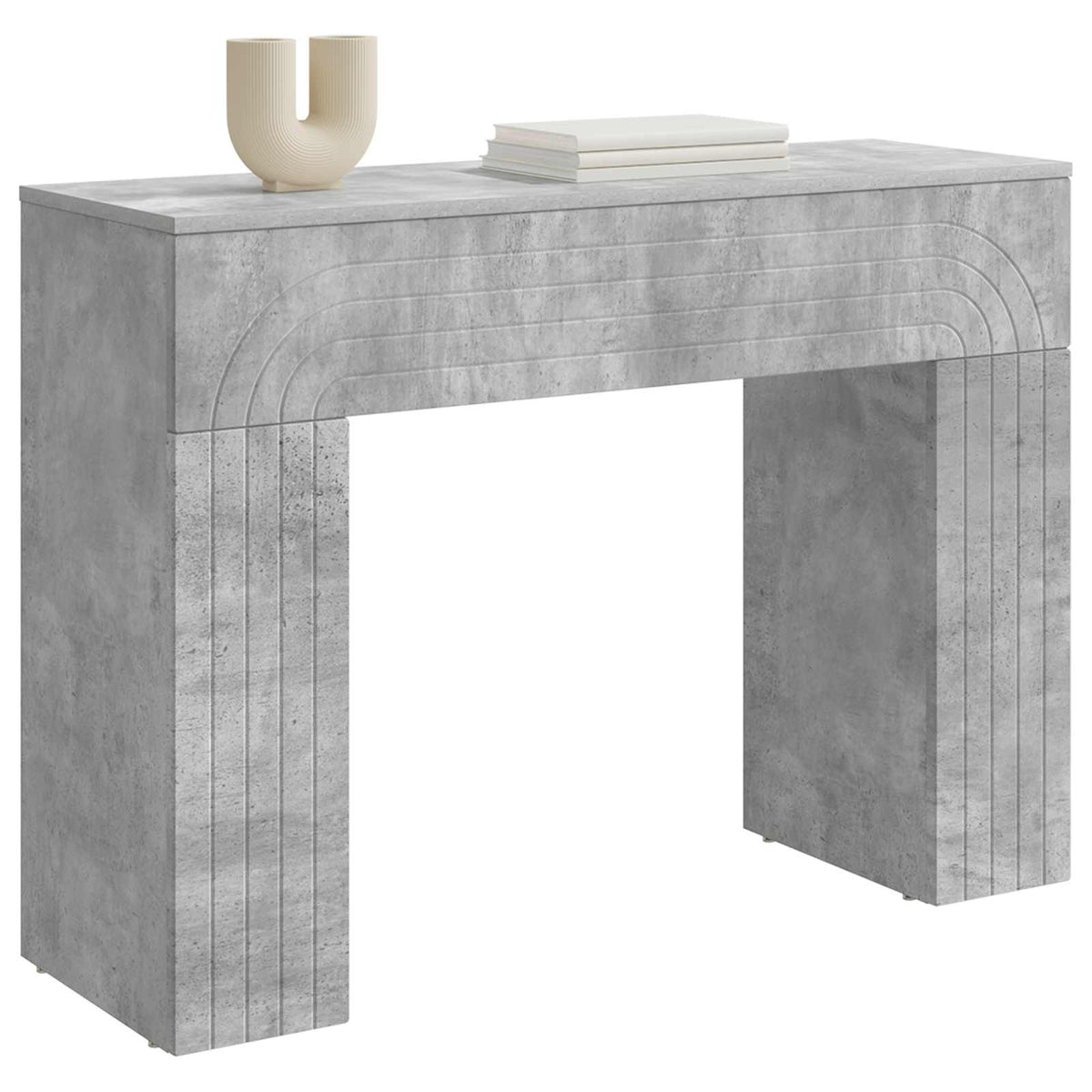 Sofabord Betongrå 102 x 35 x 75 cm Konstrueret træ