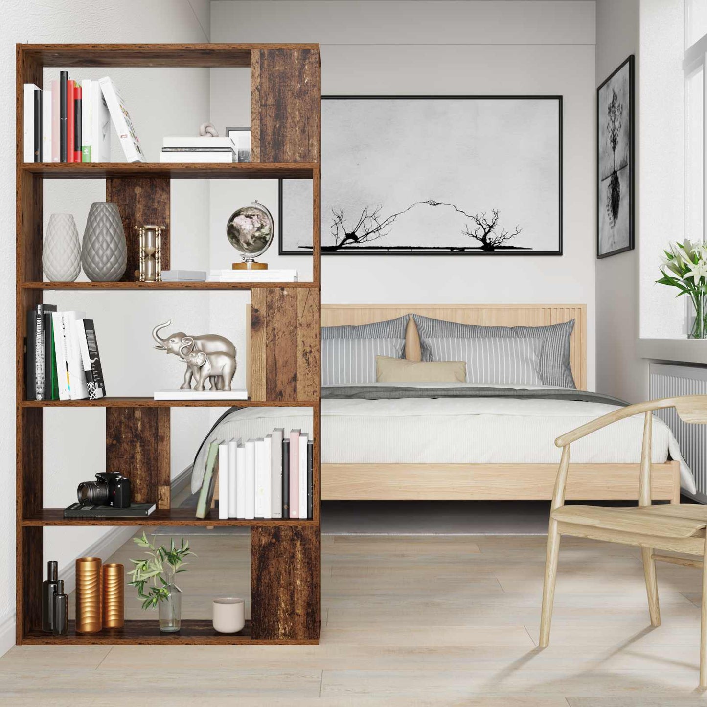 Bogskab 80 x 24 x 159 cm Konstrueret træ Gammelt træ