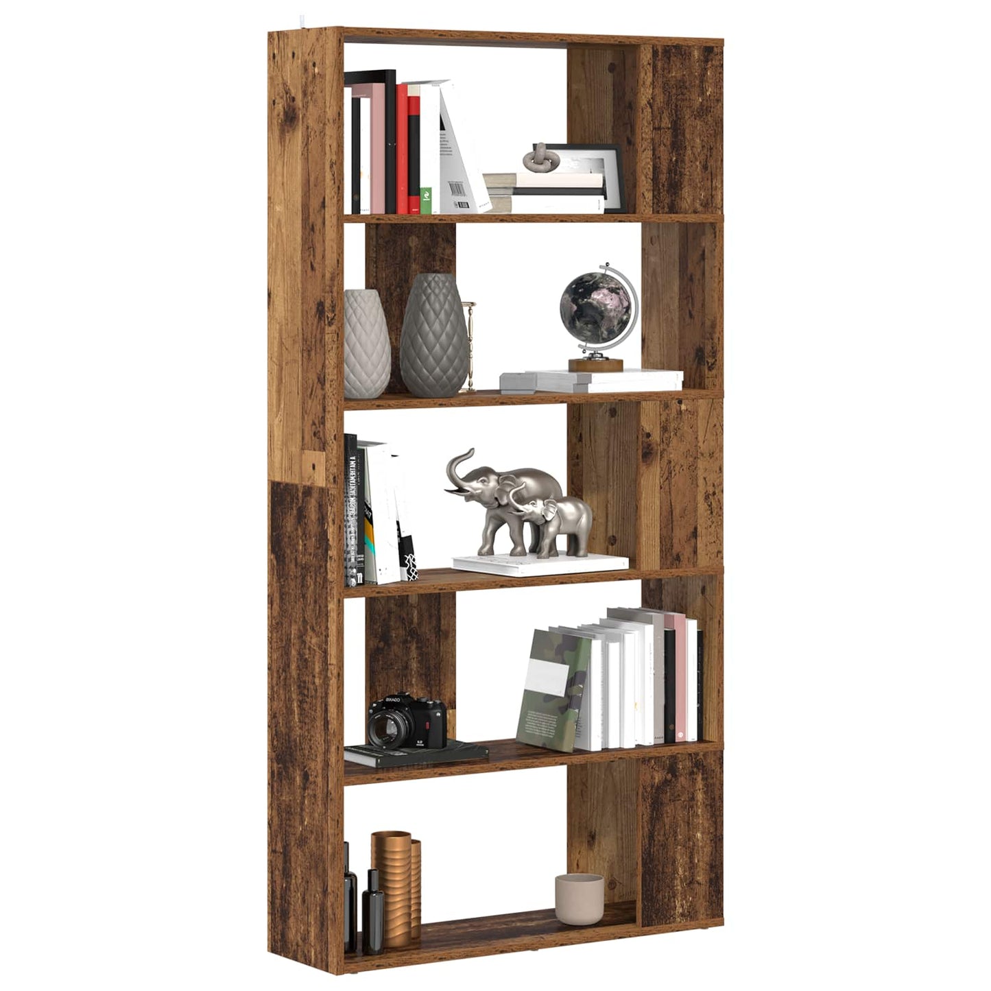 Bogskab 80 x 24 x 159 cm Konstrueret træ Gammelt træ