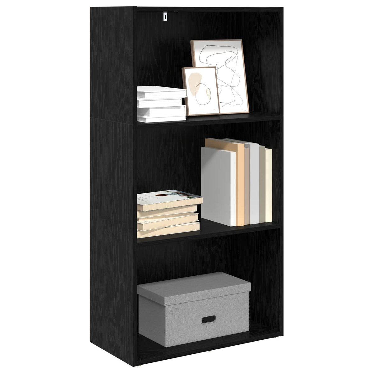 Bogreol 60 x 30 x 114 cm Konstrueret træ Sort eg