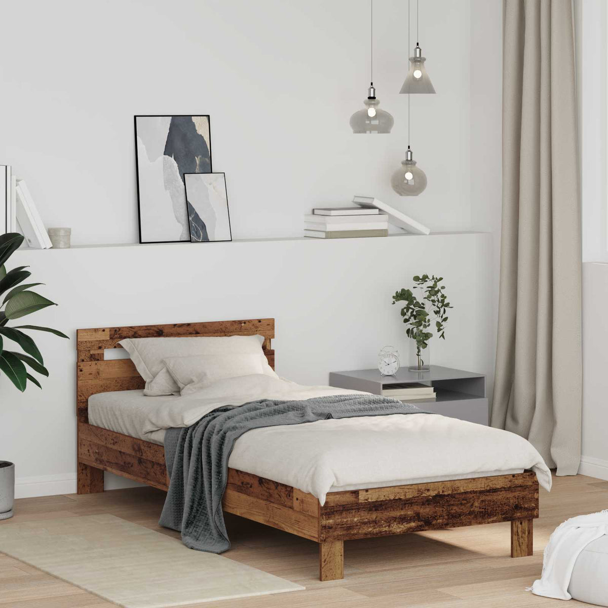 Sengestel Gammelt træ 75 x 190 cm Konstrueret træ