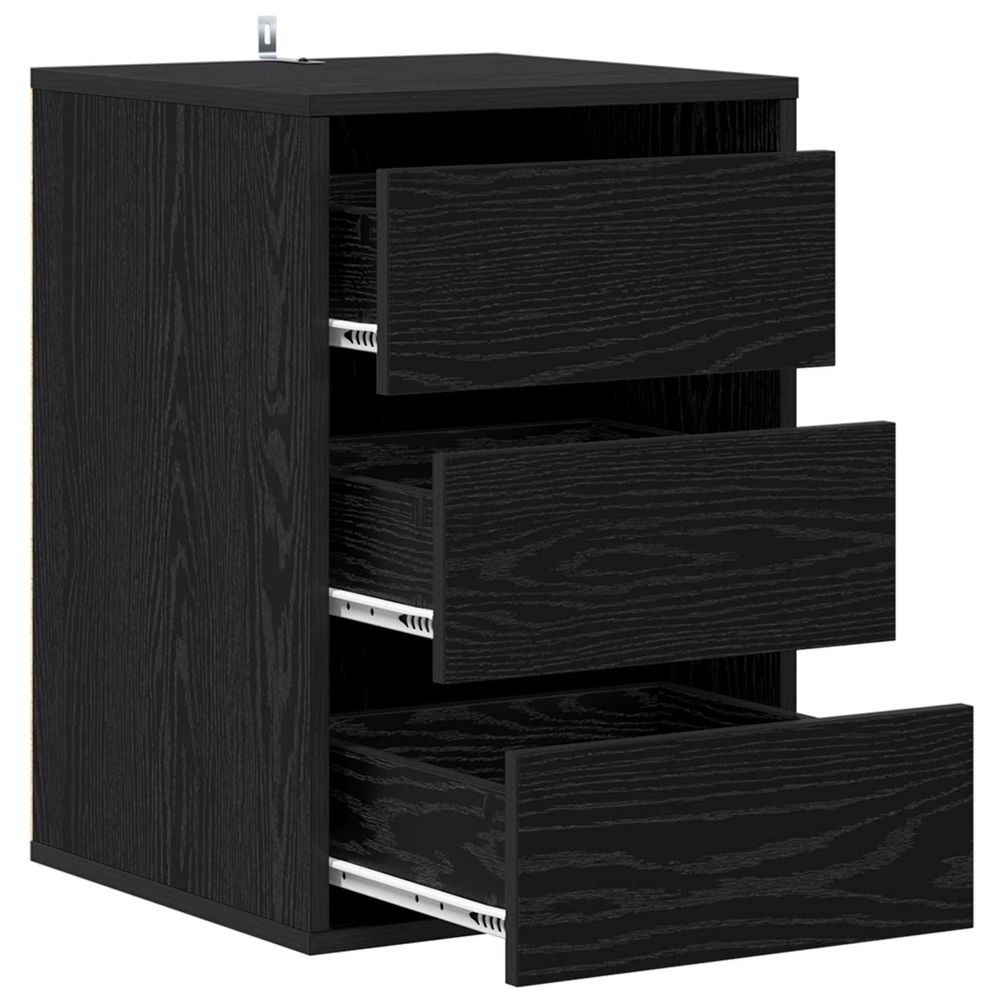 Skuffeskab 3-Skuffe Sort eg 41 x 40 x 58 cm Konstrueret træ