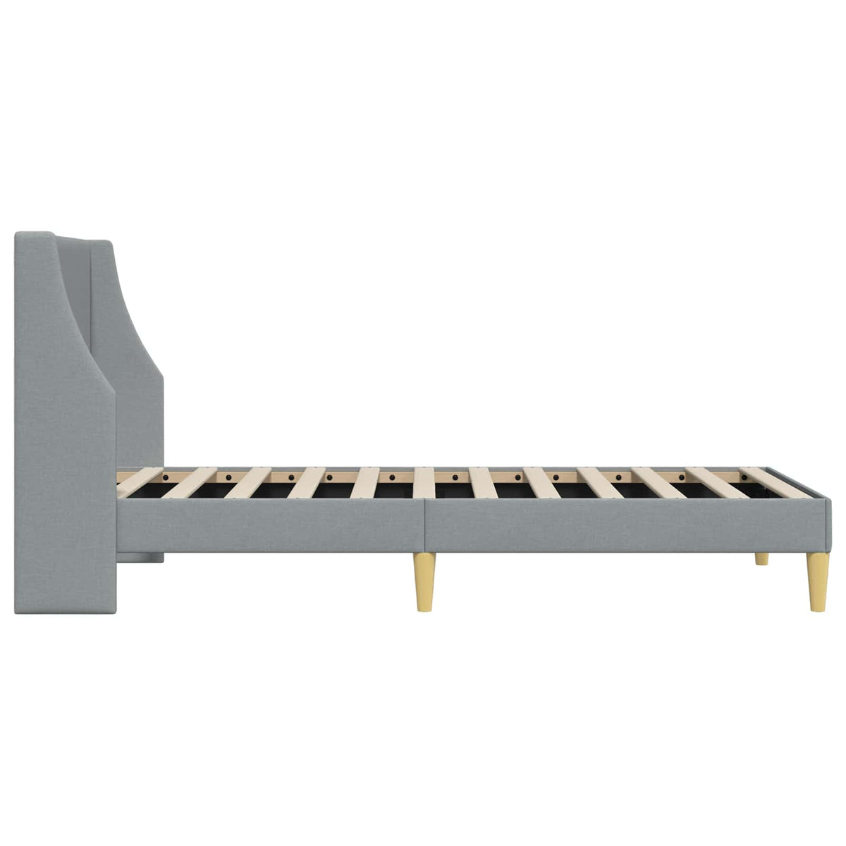 Sengestel Ensfarvet med hovedgærde Lysegrå 100 x 200 cm Stof