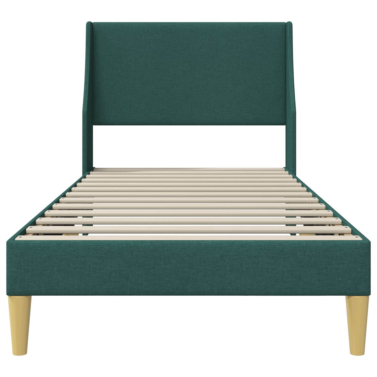 Sengestel Ensfarvet med hovedgærde Mørkegrøn 100 x 200 cm Stof
