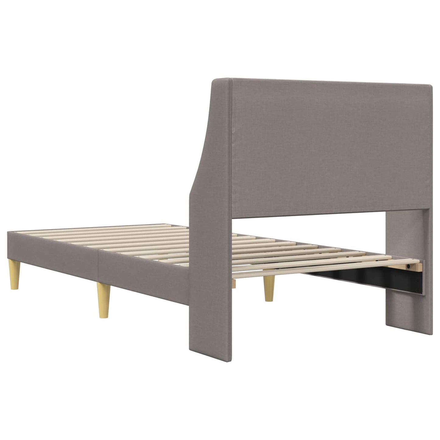 Sengestel Ensfarvet med hovedgærde Gråbrun 100 x 200 cm Stof