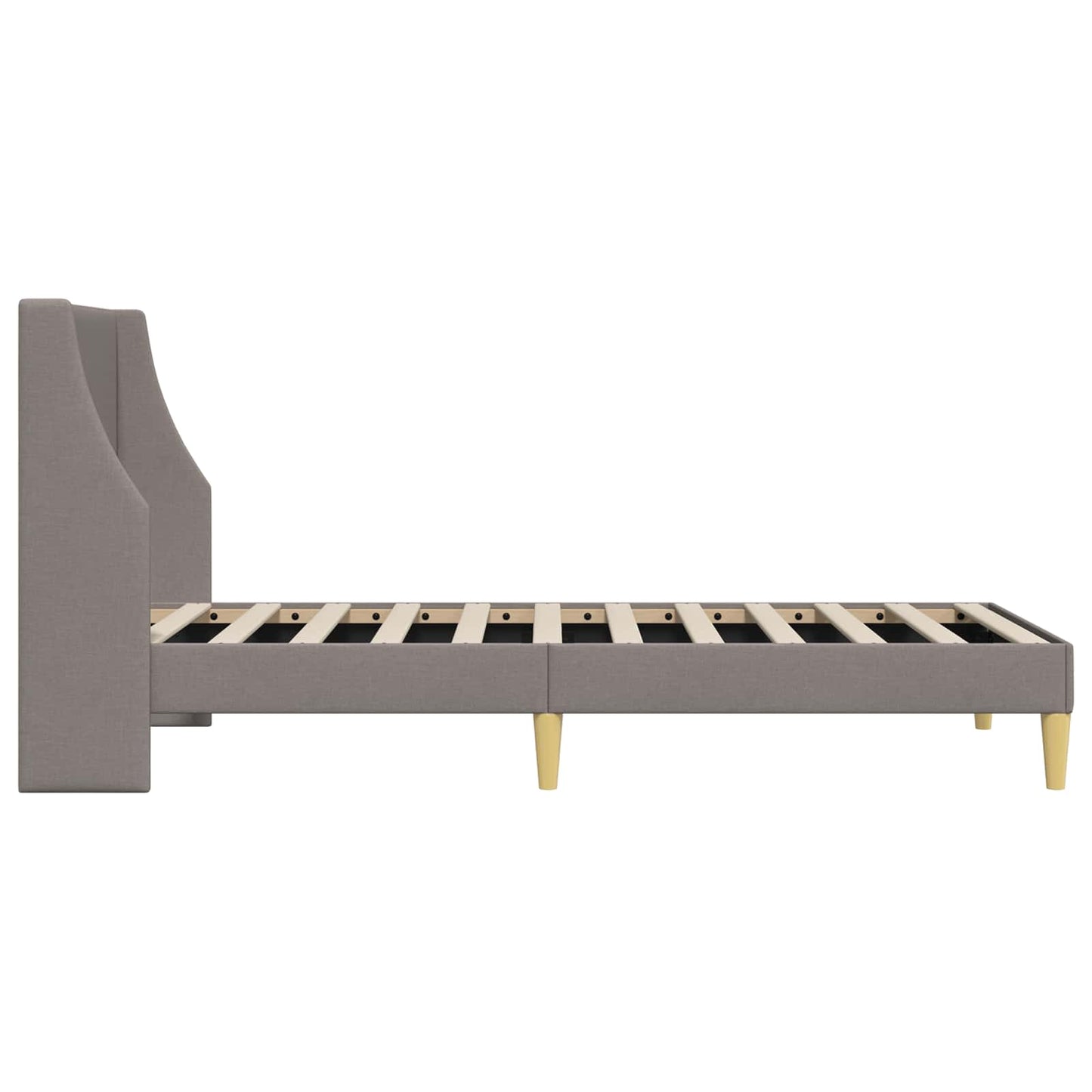 Sengestel Ensfarvet med hovedgærde Gråbrun 100 x 200 cm Stof