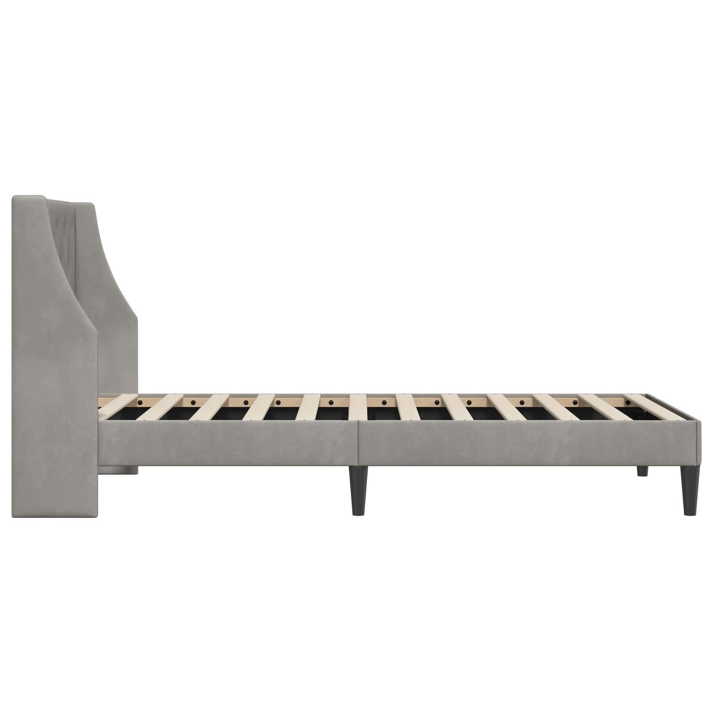 Sengestel med hovedgærde Lysegrå 80 x 200 cm Fløjl