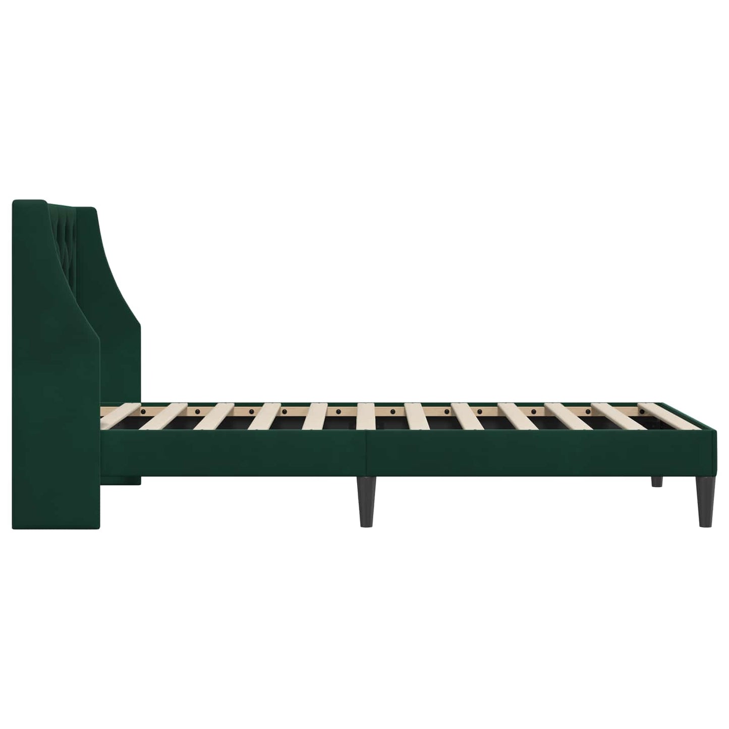 Sengestel med hovedgærde Mørkegrøn 80 x 200 cm Fløjl