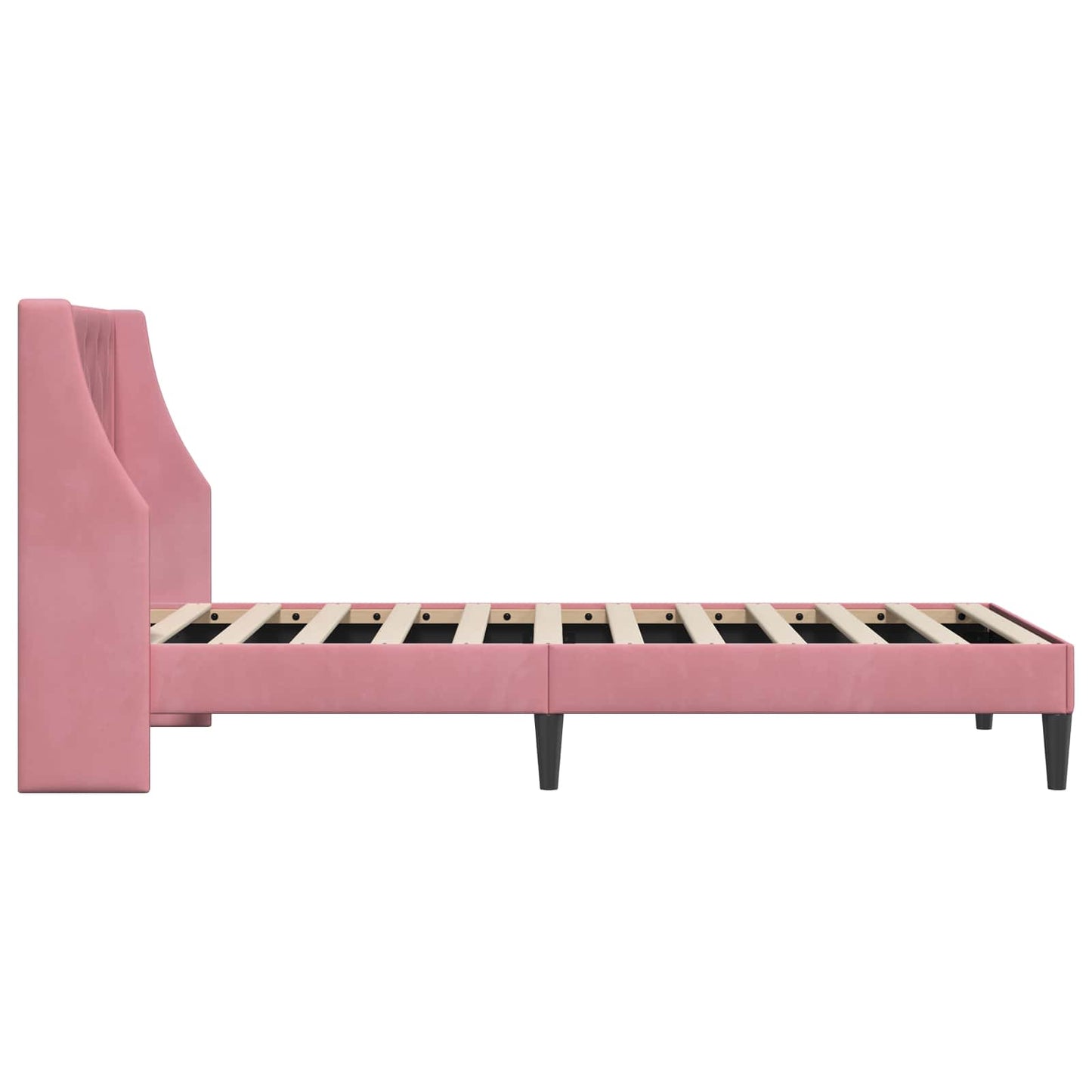 Sengestel med hovedgærde Lyserød 80 x 200 cm Fløjl