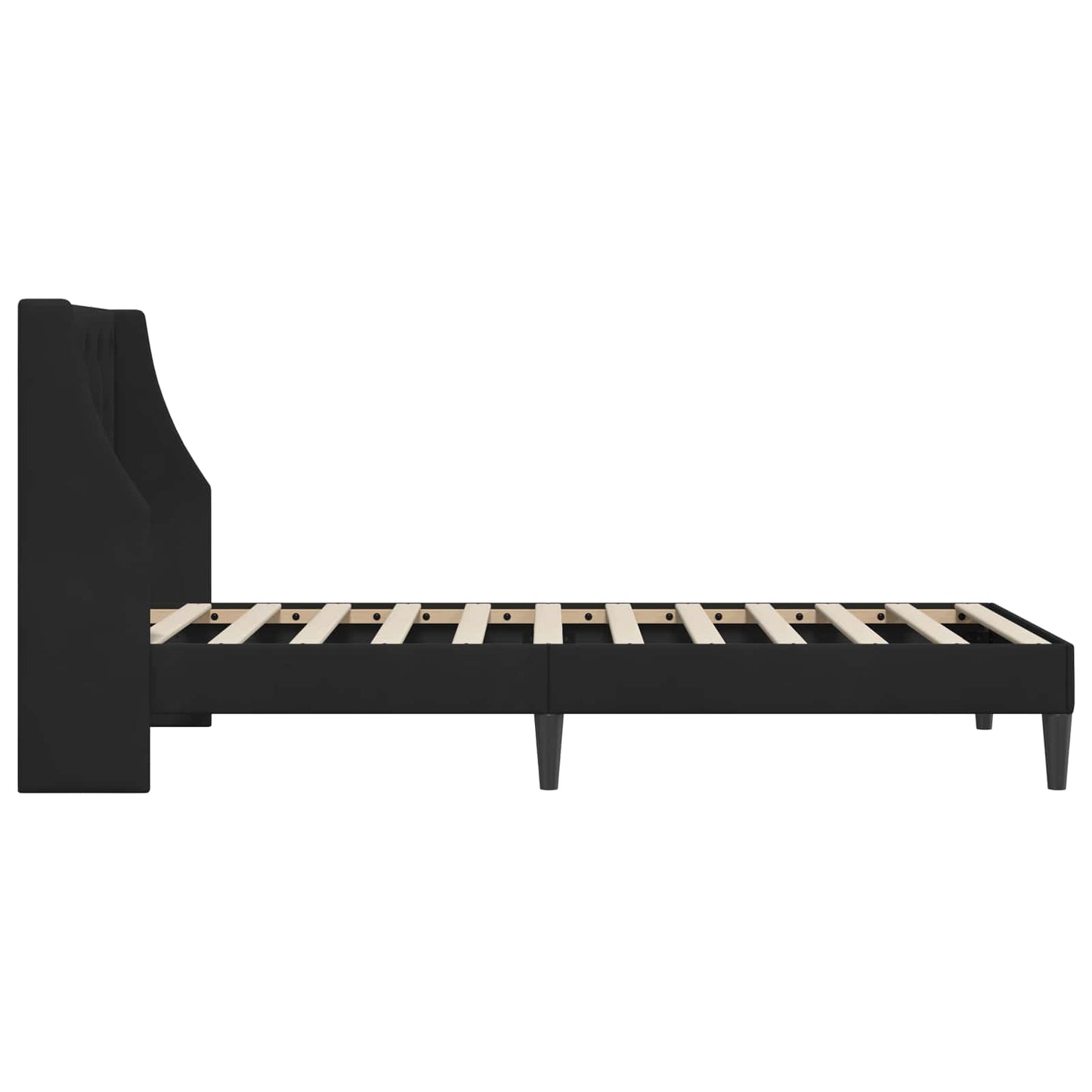 Sengestel med hovedgærde Sort 90 x 190 cm Fløjl
