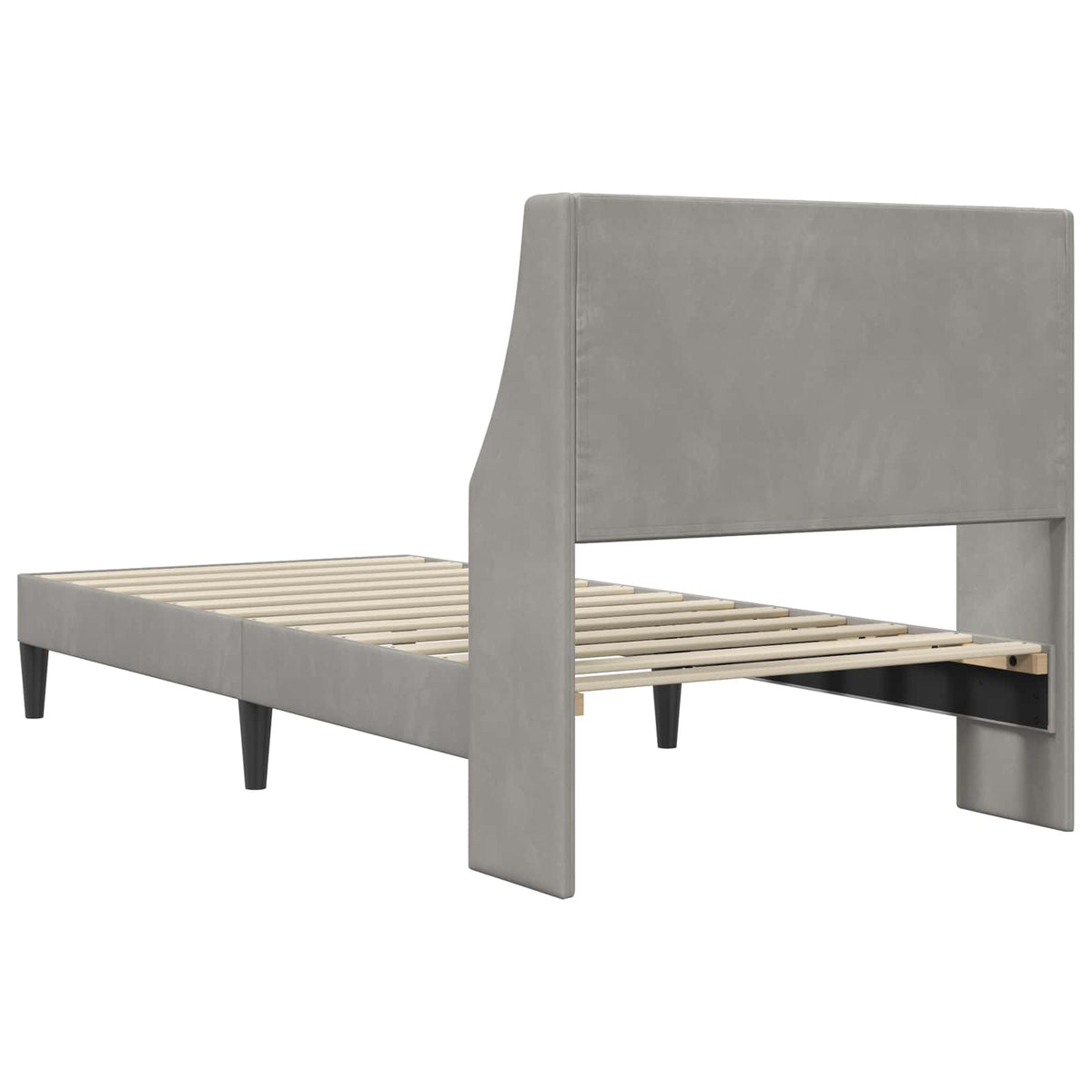 Sengestel med hovedgærde Lysegrå 100 x 200 cm Fløjl