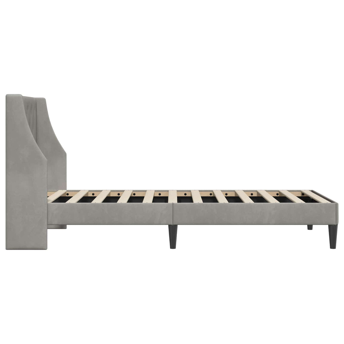 Sengestel med hovedgærde Lysegrå 100 x 200 cm Fløjl