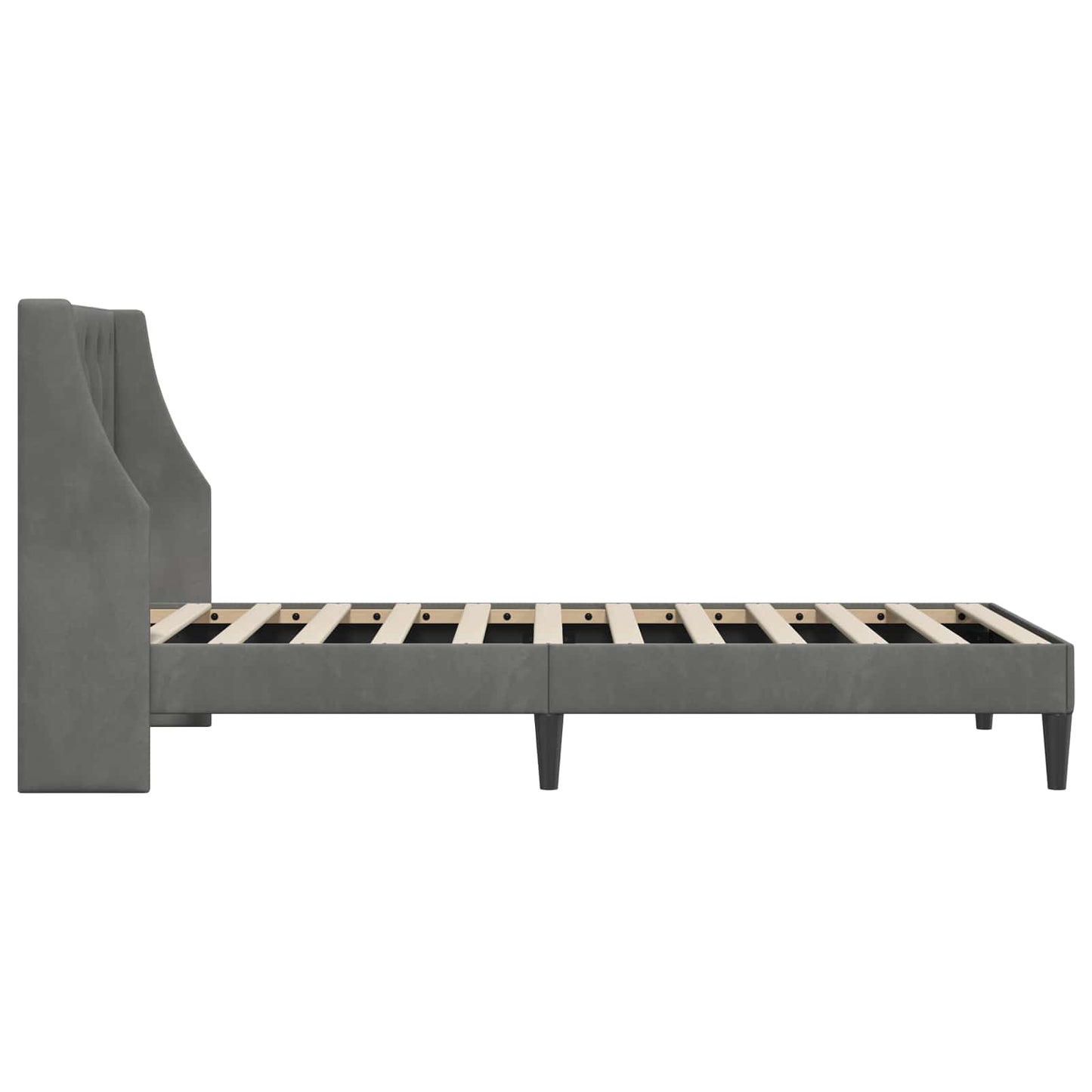 Sengestel med hovedgærde Mørkegrå 100 x 200 cm Fløjl