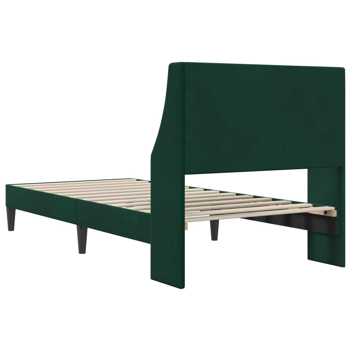 Sengestel med hovedgærde Mørkegrøn 100 x 200 cm Fløjl