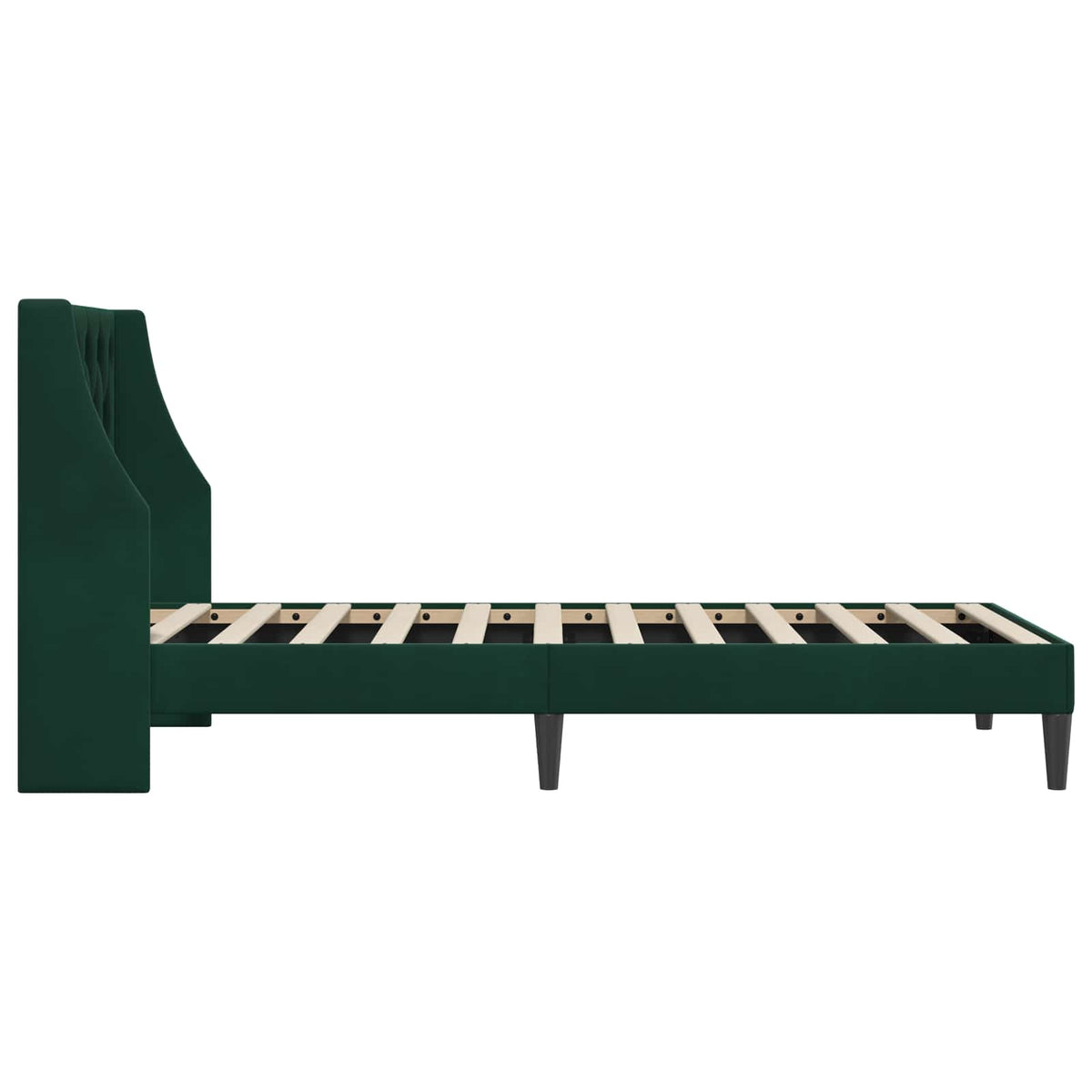 Sengestel med hovedgærde Mørkegrøn 100 x 200 cm Fløjl