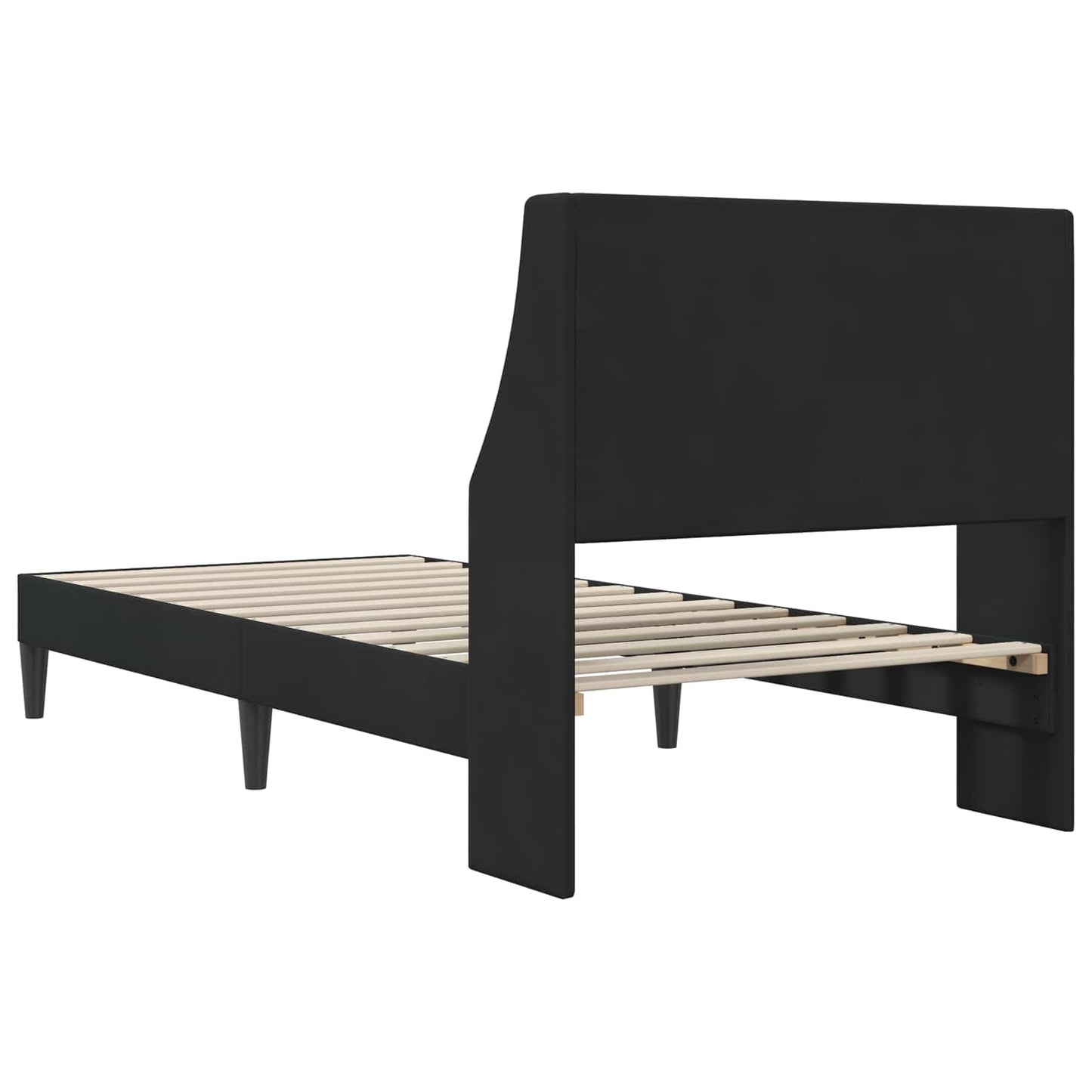 Sengestel med hovedgærde Sort 100 x 200 cm Fløjl