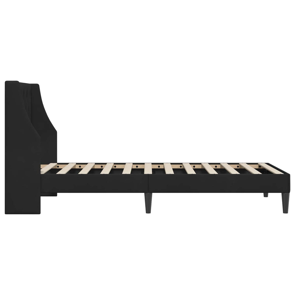 Sengestel med hovedgærde Sort 100 x 200 cm Fløjl