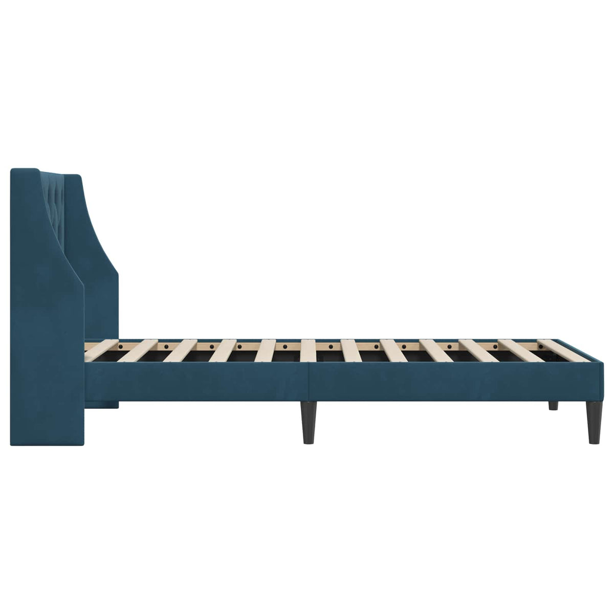 Sengestel med hovedgærde Blå 100 x 200 cm Fløjl