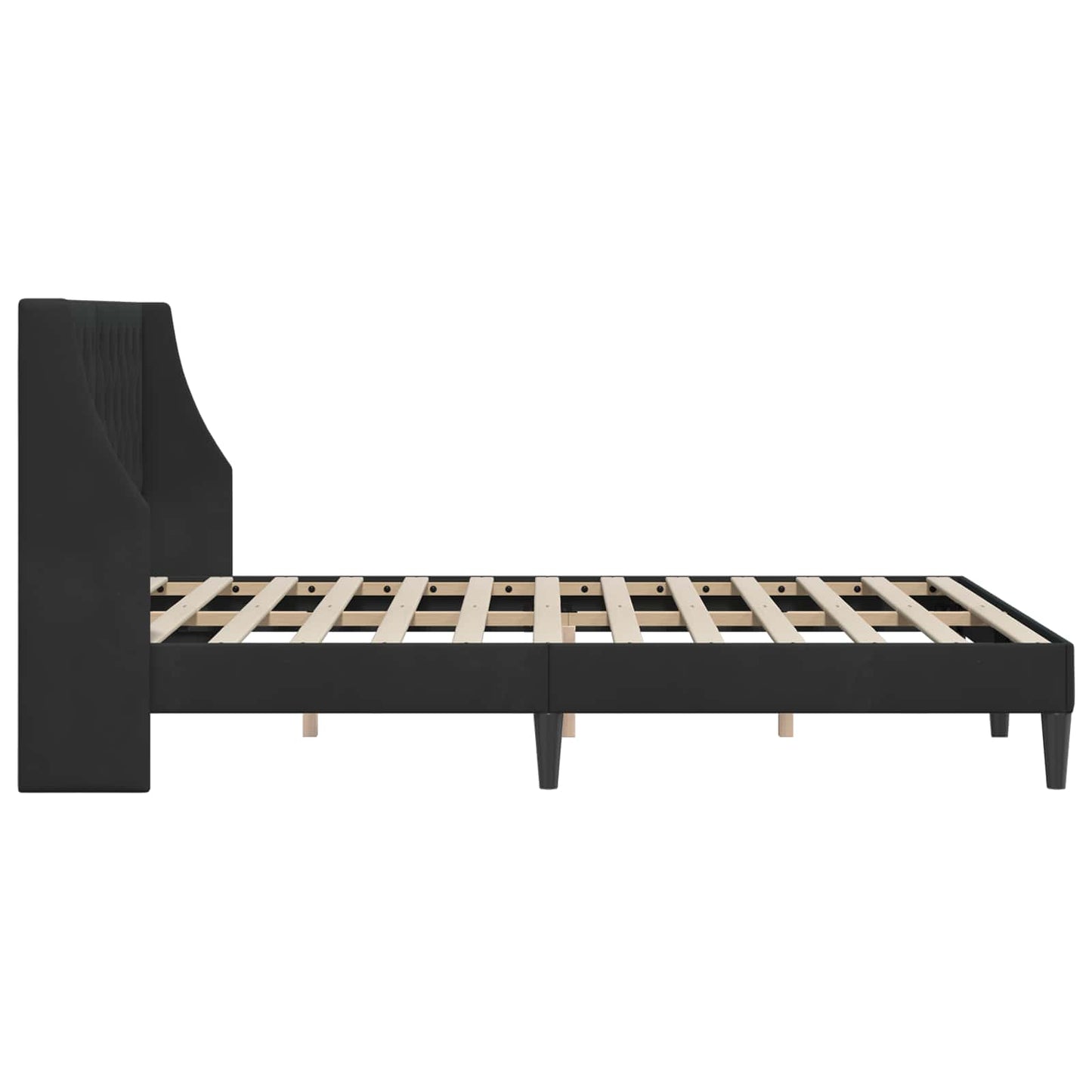 Sengestel med hovedgærde Sort 120 x 200 cm Fløjl