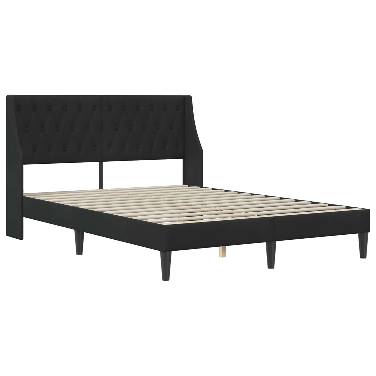 Sengestel med hovedgærde Sort 140 x 190 cm Fløjl