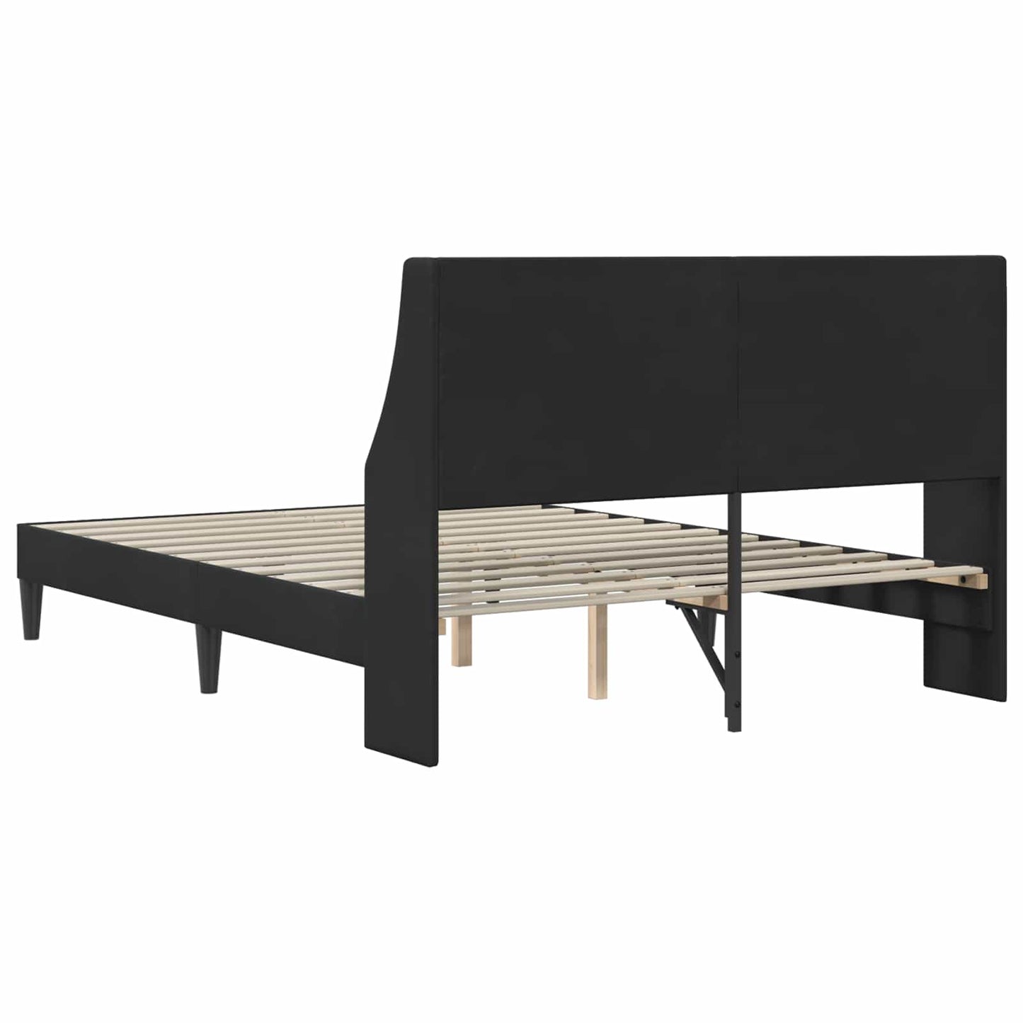 Sengestel med hovedgærde Sort 140 x 190 cm Fløjl