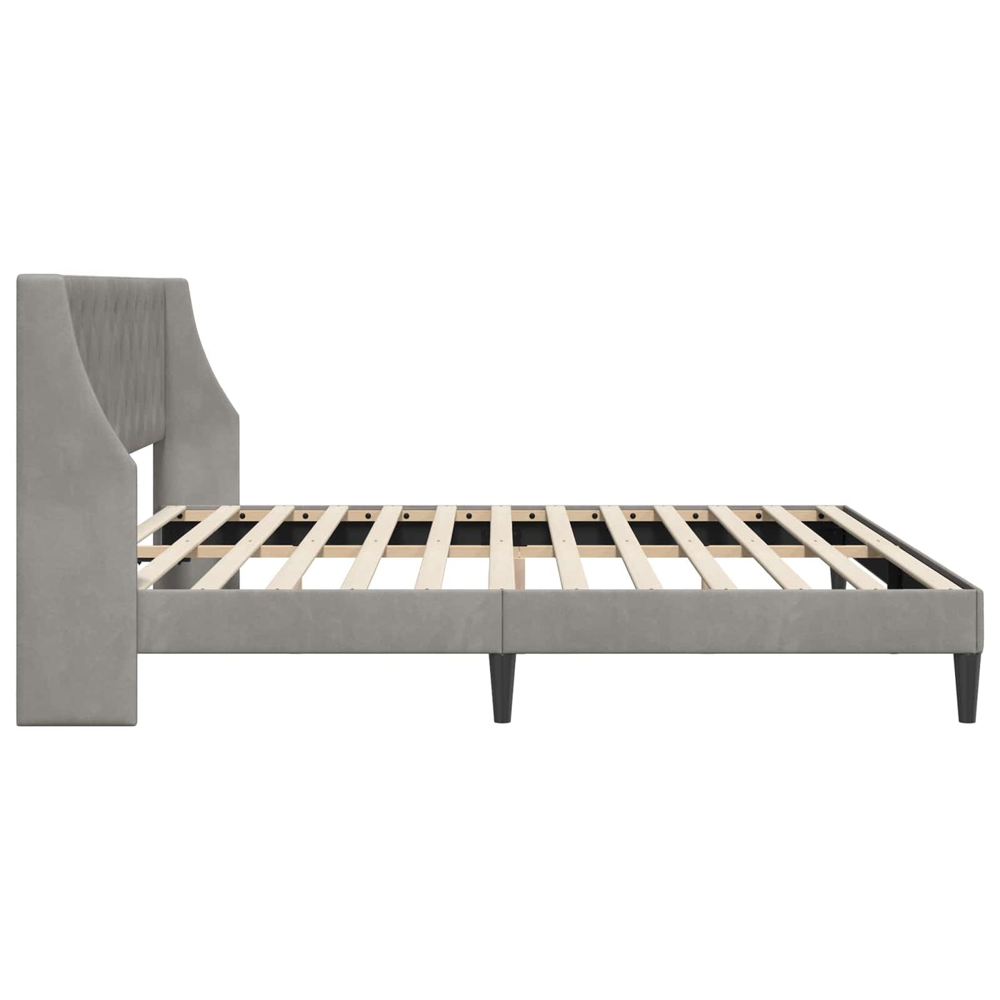 Sengestel med hovedgærde Lysegrå 200 x 200 cm Fløjl