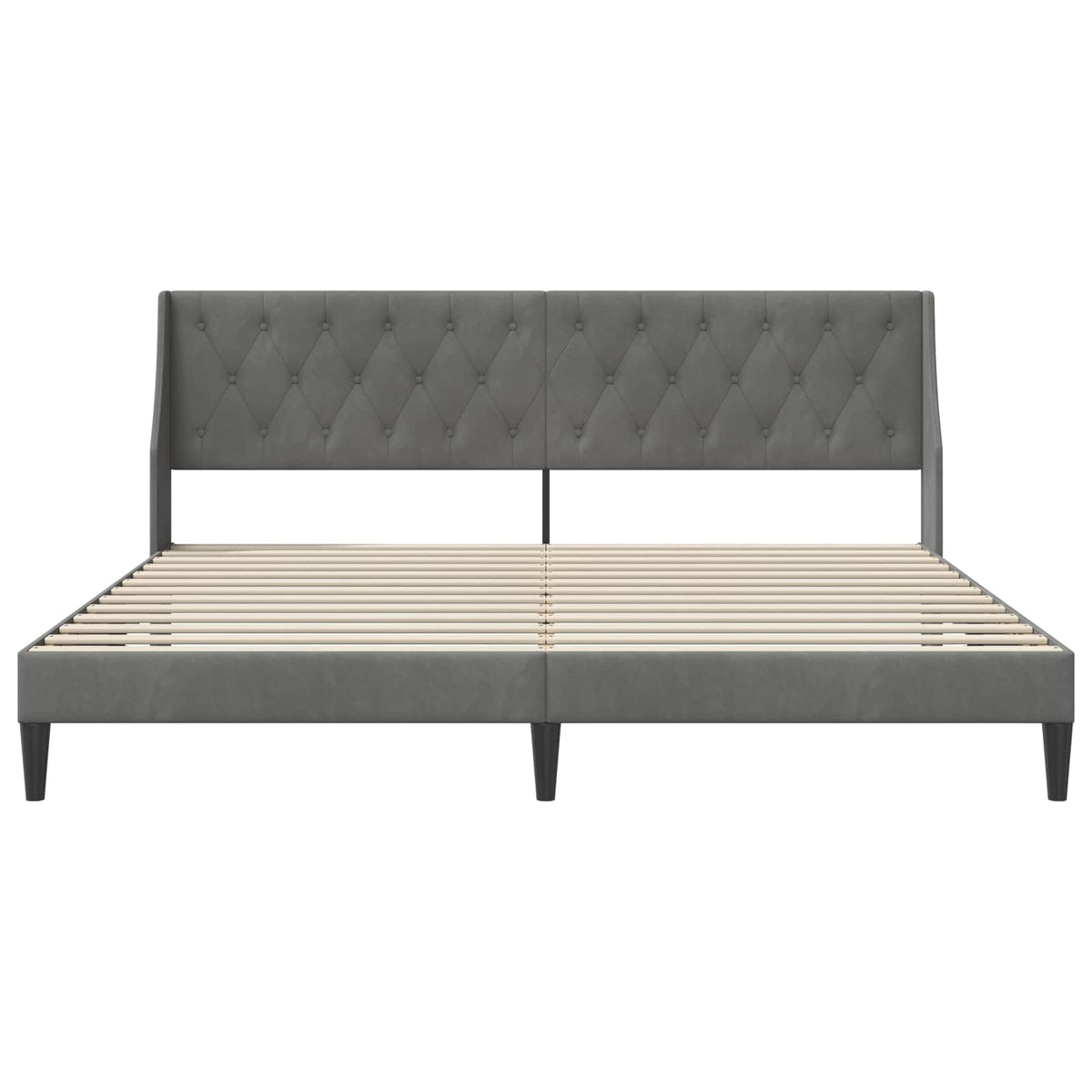 Sengestel med hovedgærde Mørkegrå 200 x 200 cm Fløjl