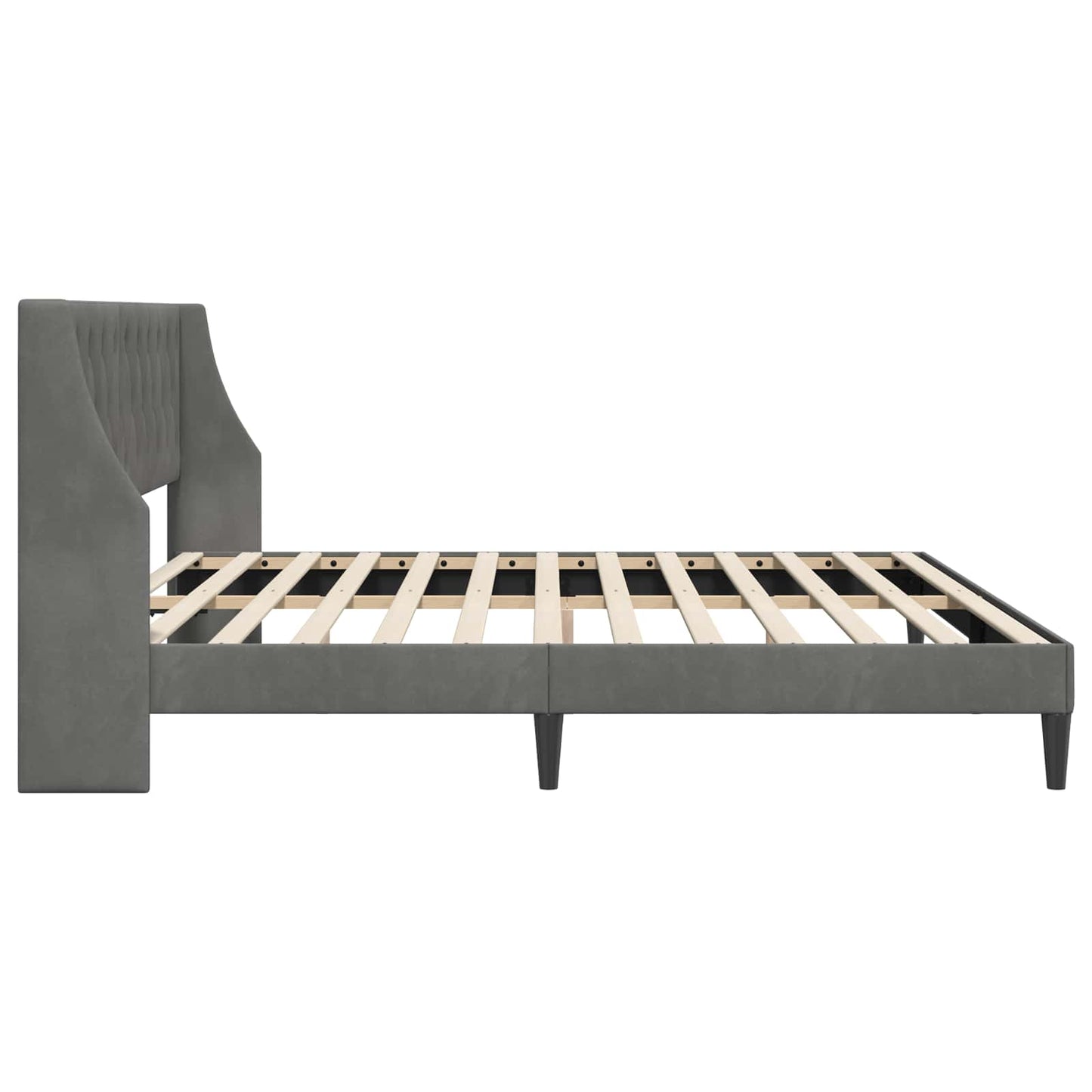 Sengestel med hovedgærde Mørkegrå 200 x 200 cm Fløjl