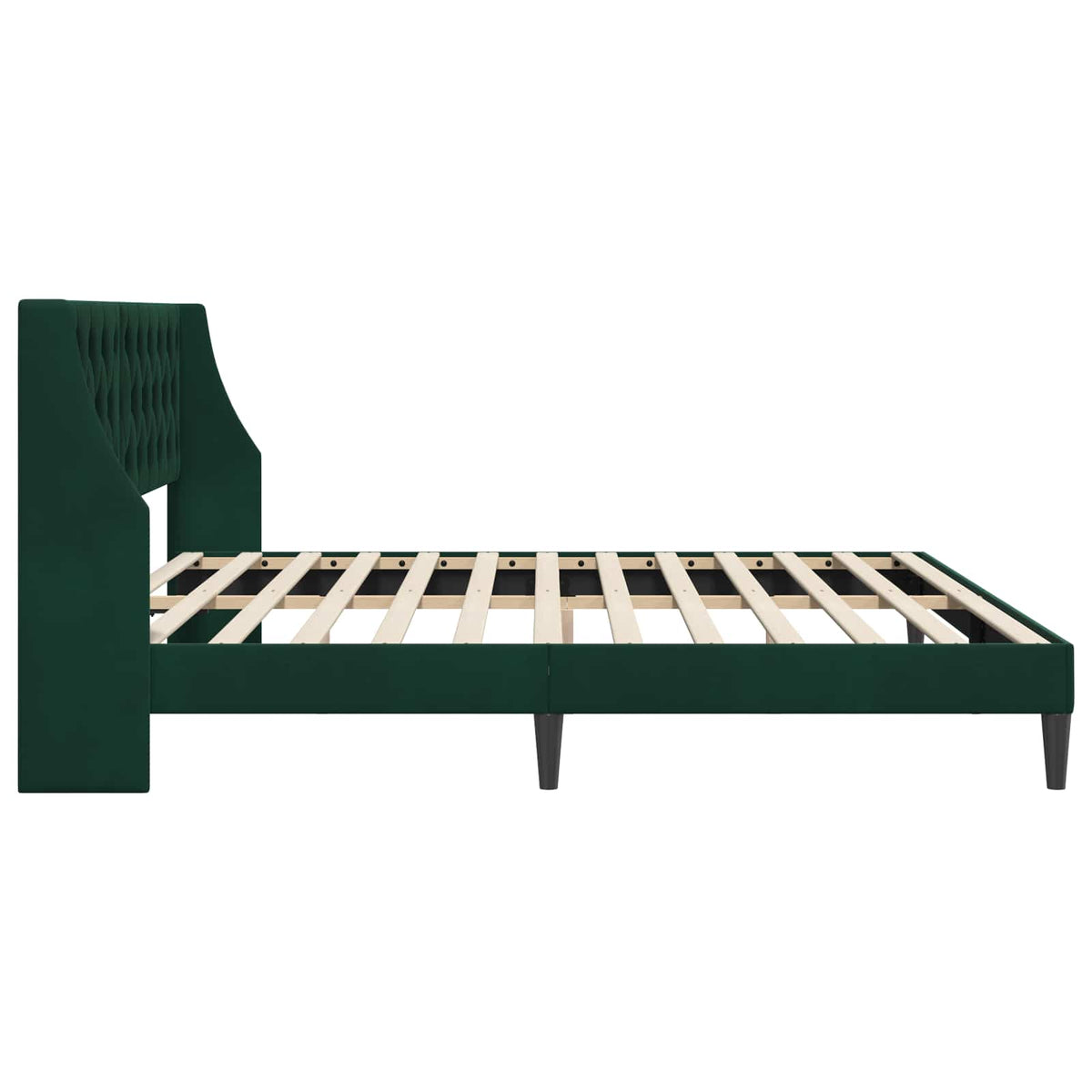 Sengestel med hovedgærde Mørkegrøn 200 x 200 cm Fløjl