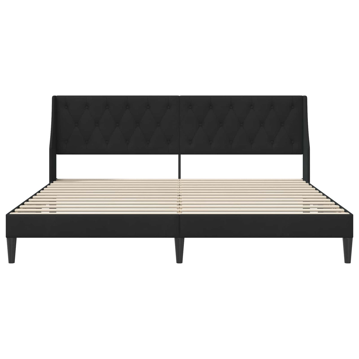 Sengestel med hovedgærde Sort 200 x 200 cm Fløjl
