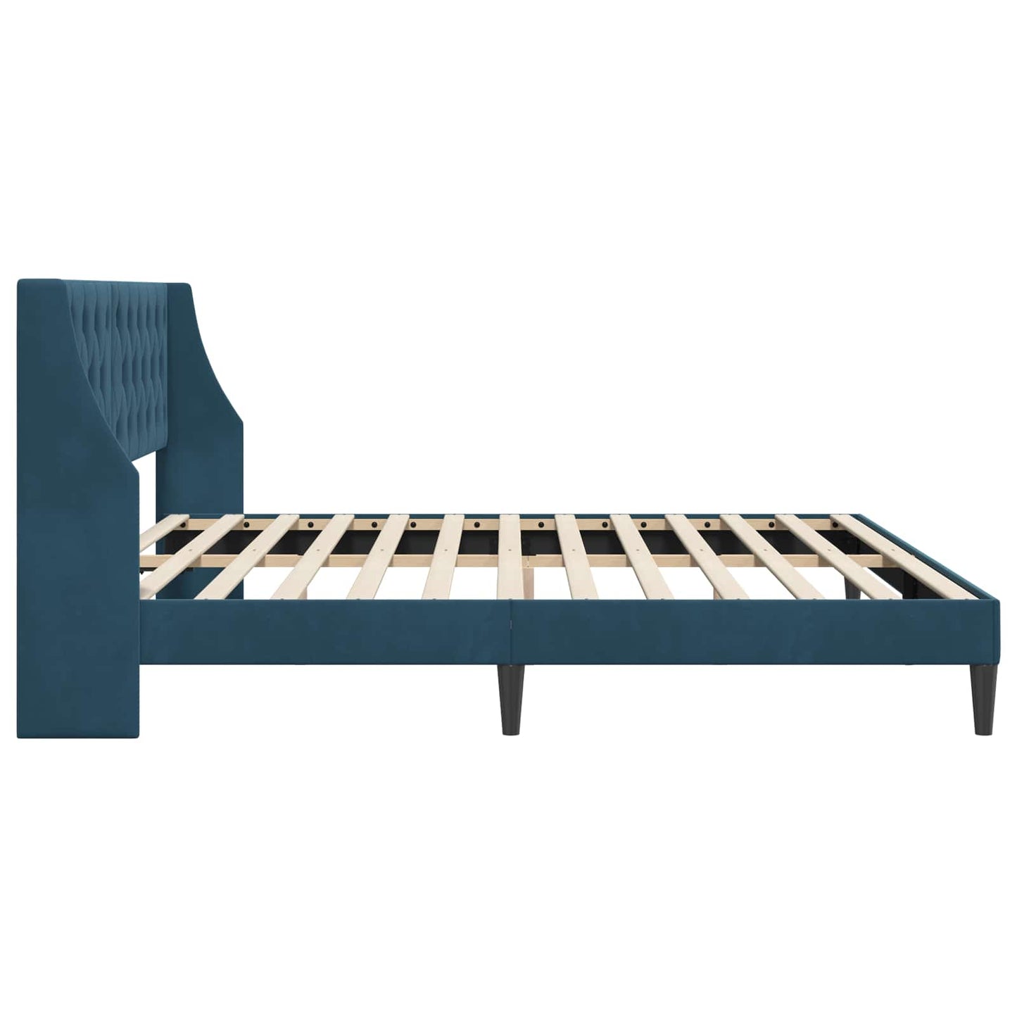 Sengestel med hovedgærde Blå 200 x 200 cm Fløjl