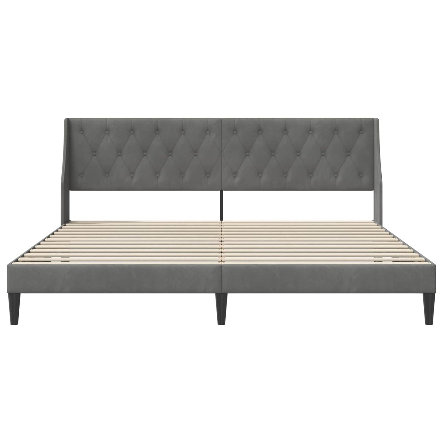 Sengestel med hovedgærde Mørkegrå 183 x 213 cm Fløjl