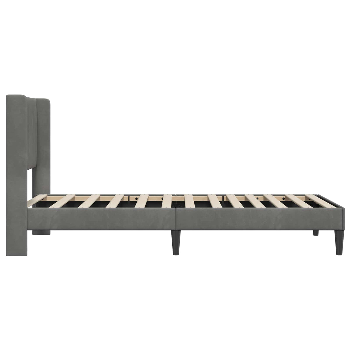 Sengestel med hovedgærde Mørkegrå 80 x 200 cm Fløjl