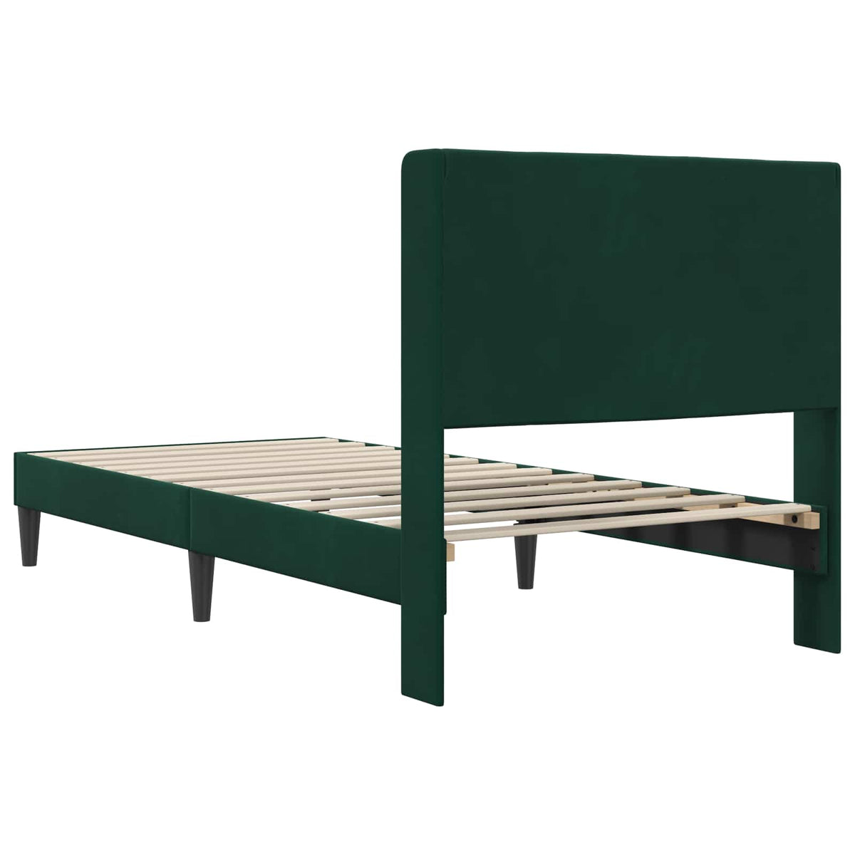 Sengestel med hovedgærde Mørkegrøn 80 x 200 cm Fløjl