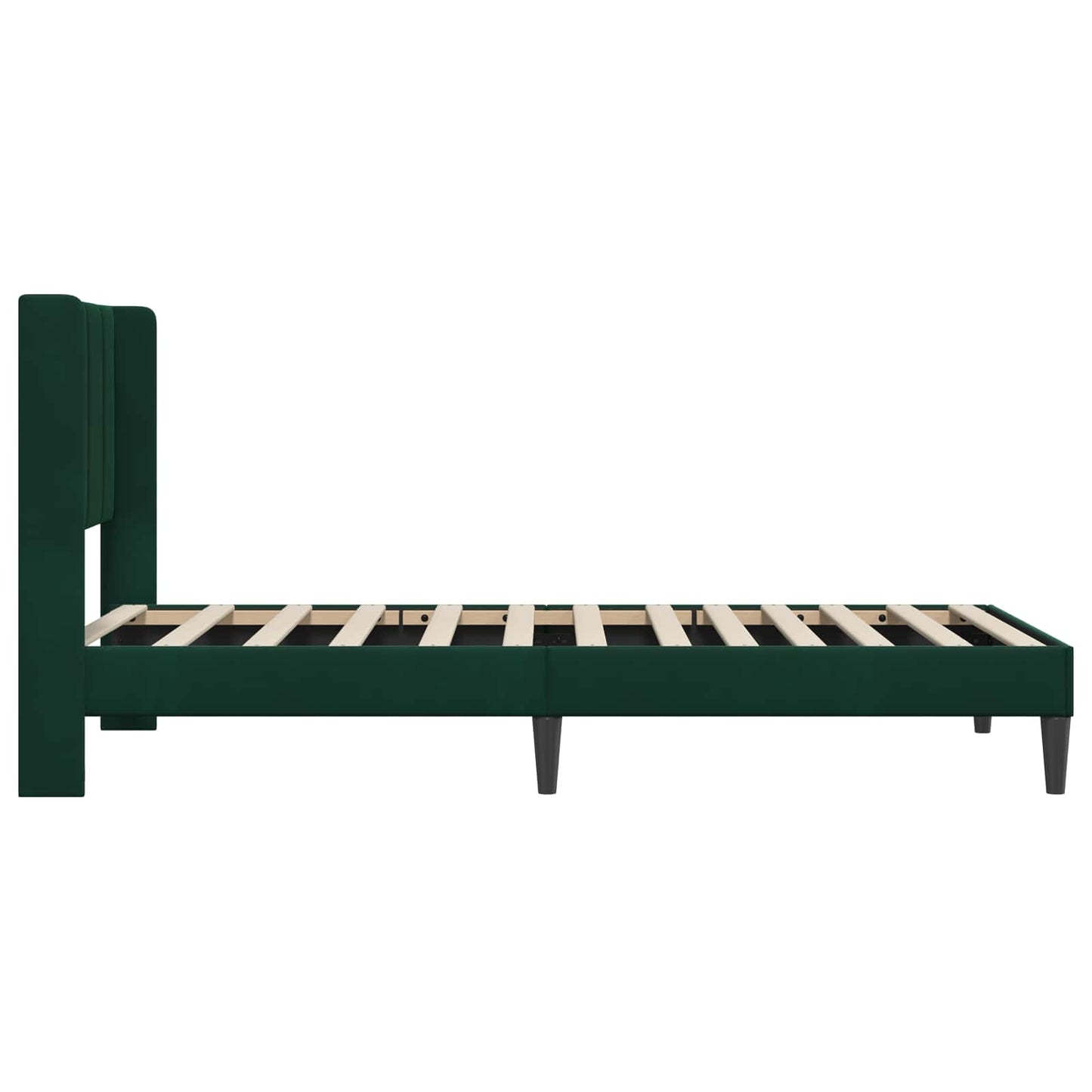 Sengestel med hovedgærde Mørkegrøn 80 x 200 cm Fløjl