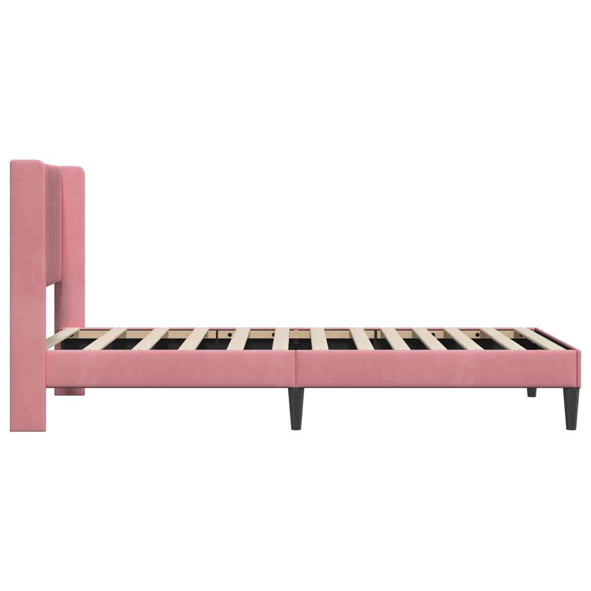 Sengestel med hovedgærde Lyserød 80 x 200 cm Fløjl