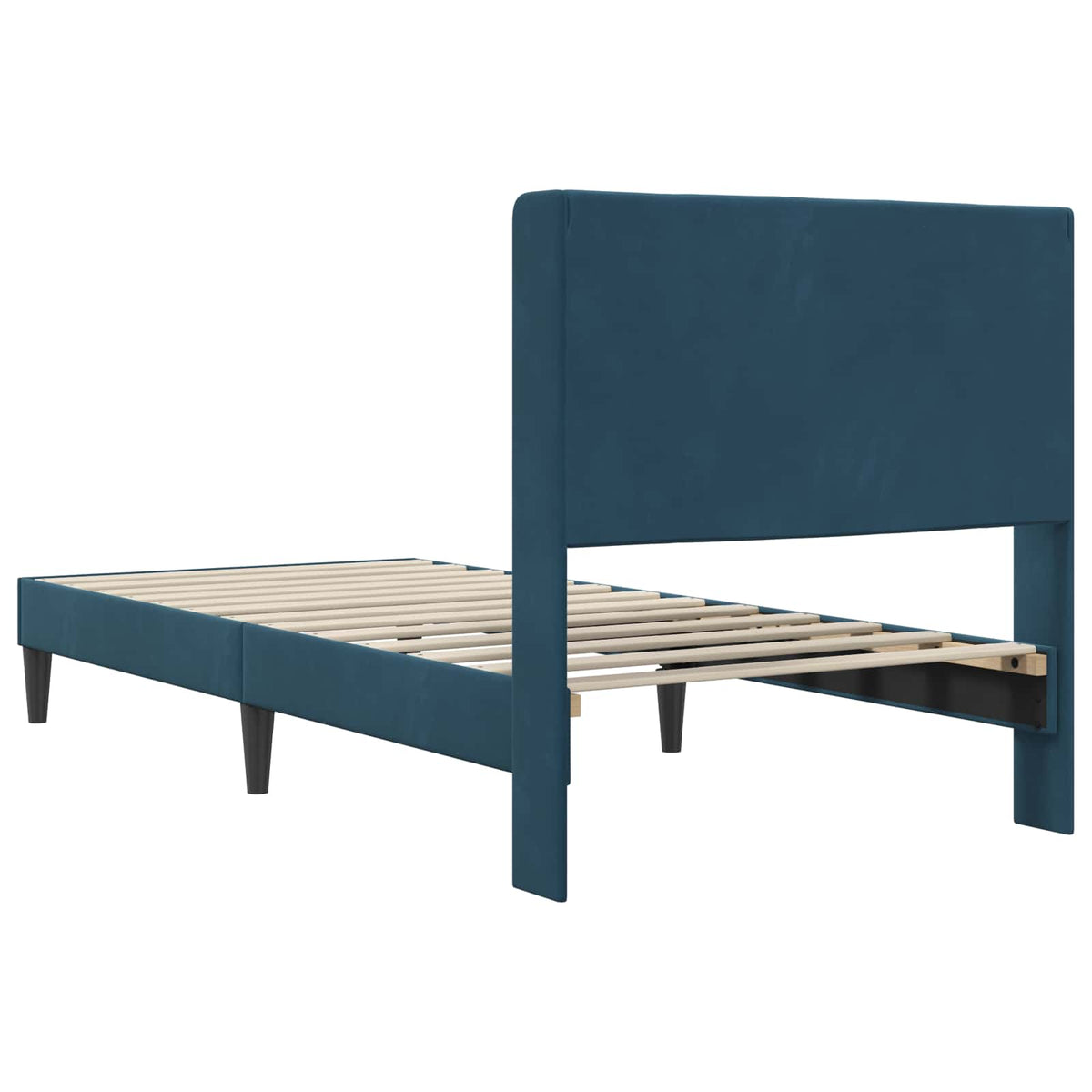 Sengestel med hovedgærde Blå 80 x 200 cm Fløjl
