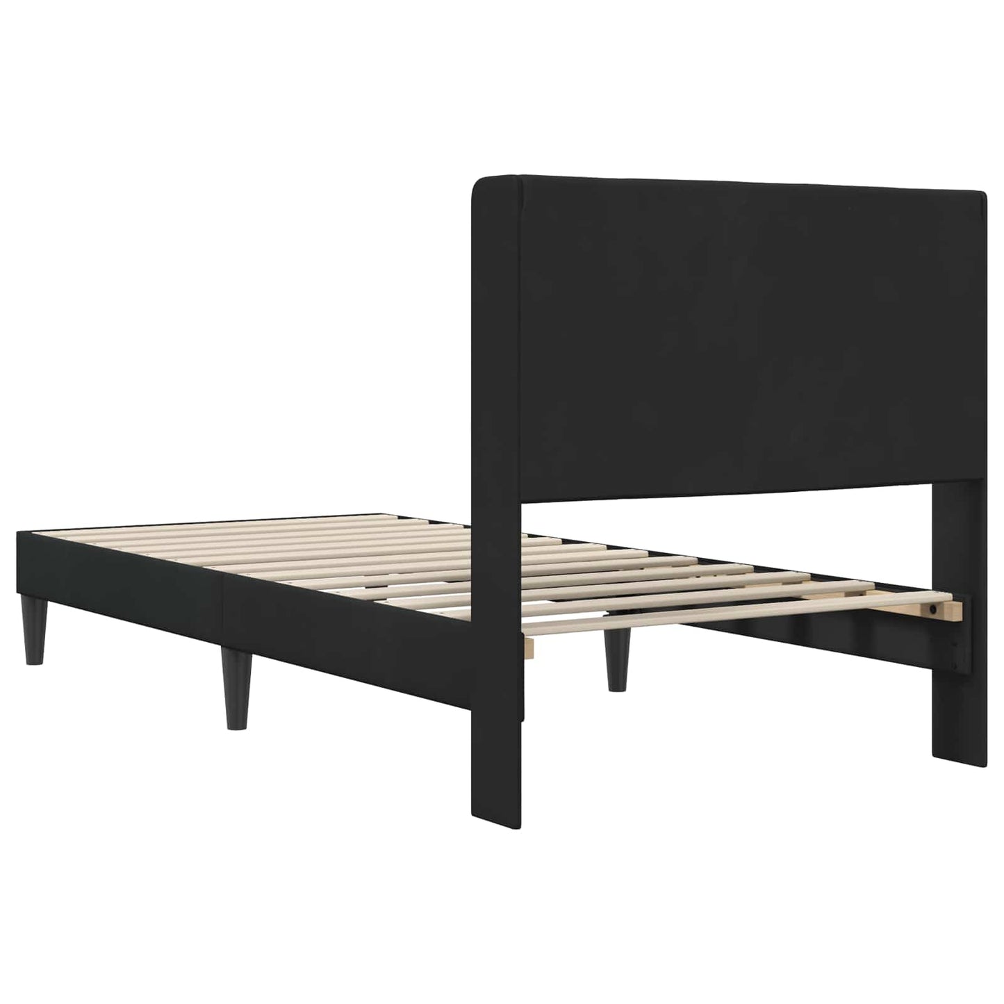 Sengestel med hovedgærde Sort 100 x 200 cm Fløjl