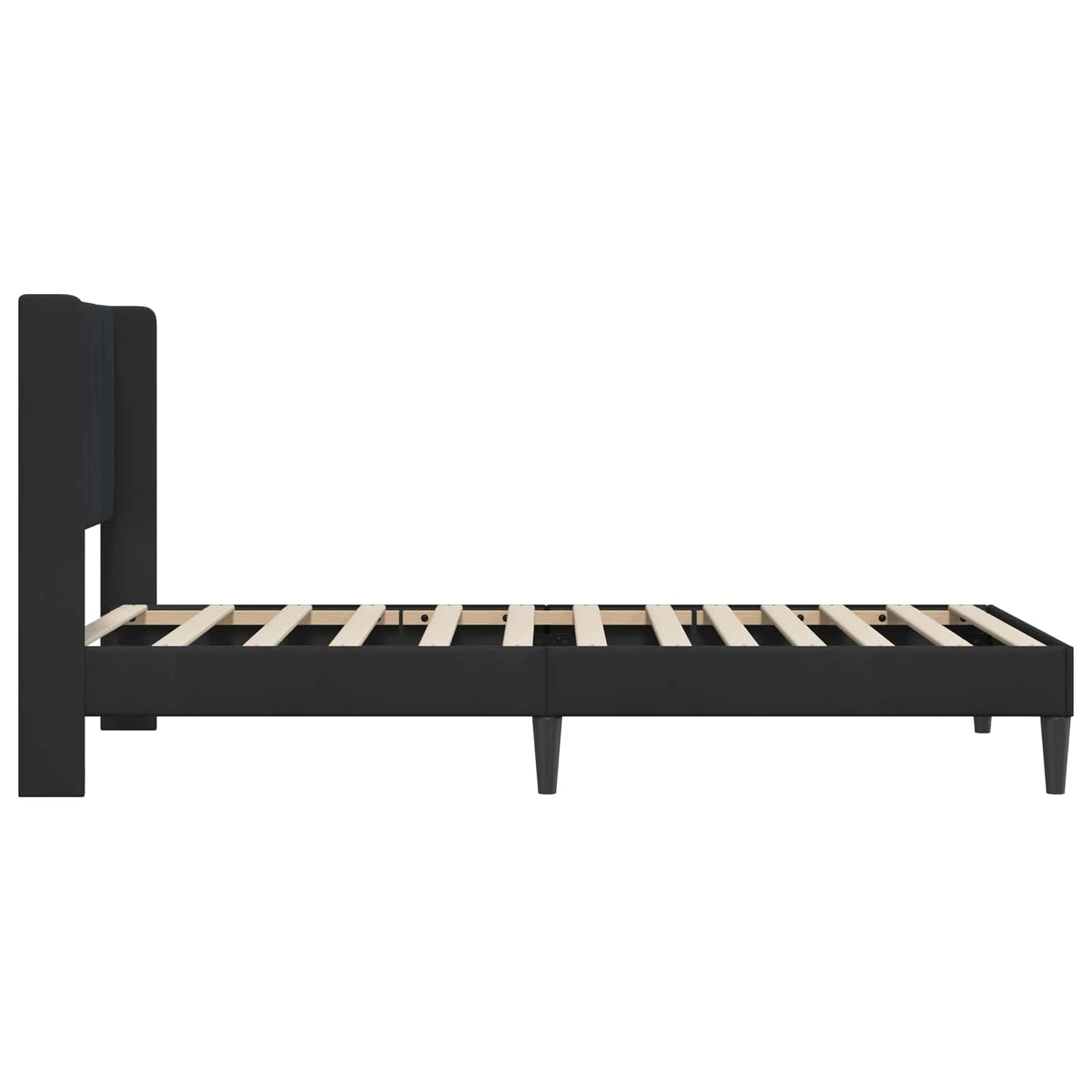 Sengestel med hovedgærde Sort 100 x 200 cm Fløjl