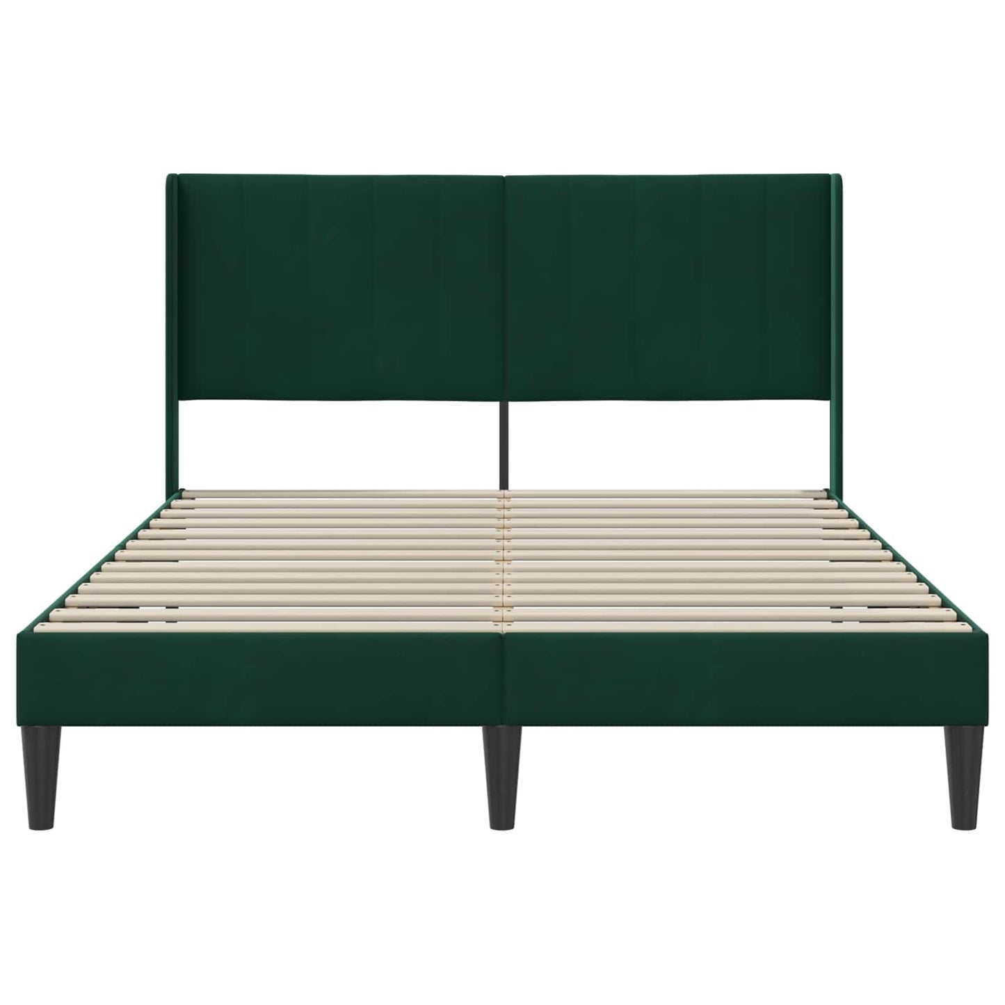Sengestel med hovedgærde Mørkegrøn 120 x 190 cm Fløjl