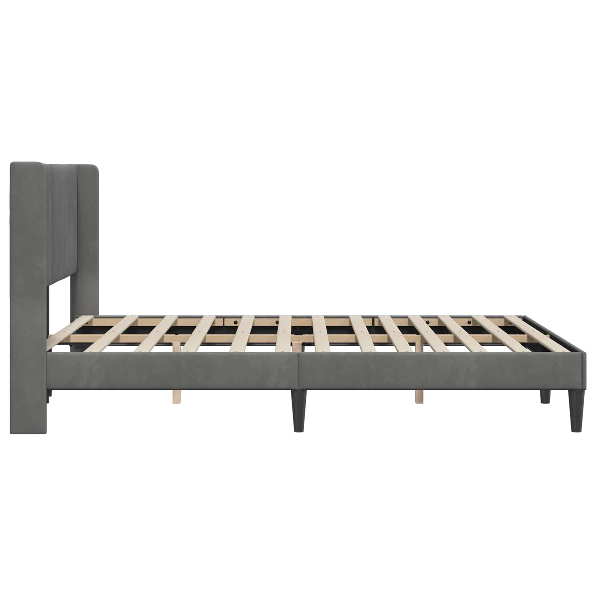 Sengestel med hovedgærde Mørkegrå 120 x 200 cm Fløjl
