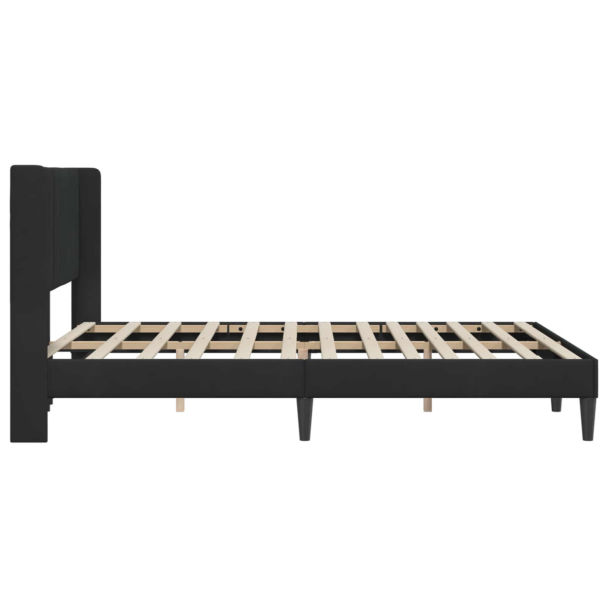 Sengestel med hovedgærde Sort 120 x 200 cm Fløjl