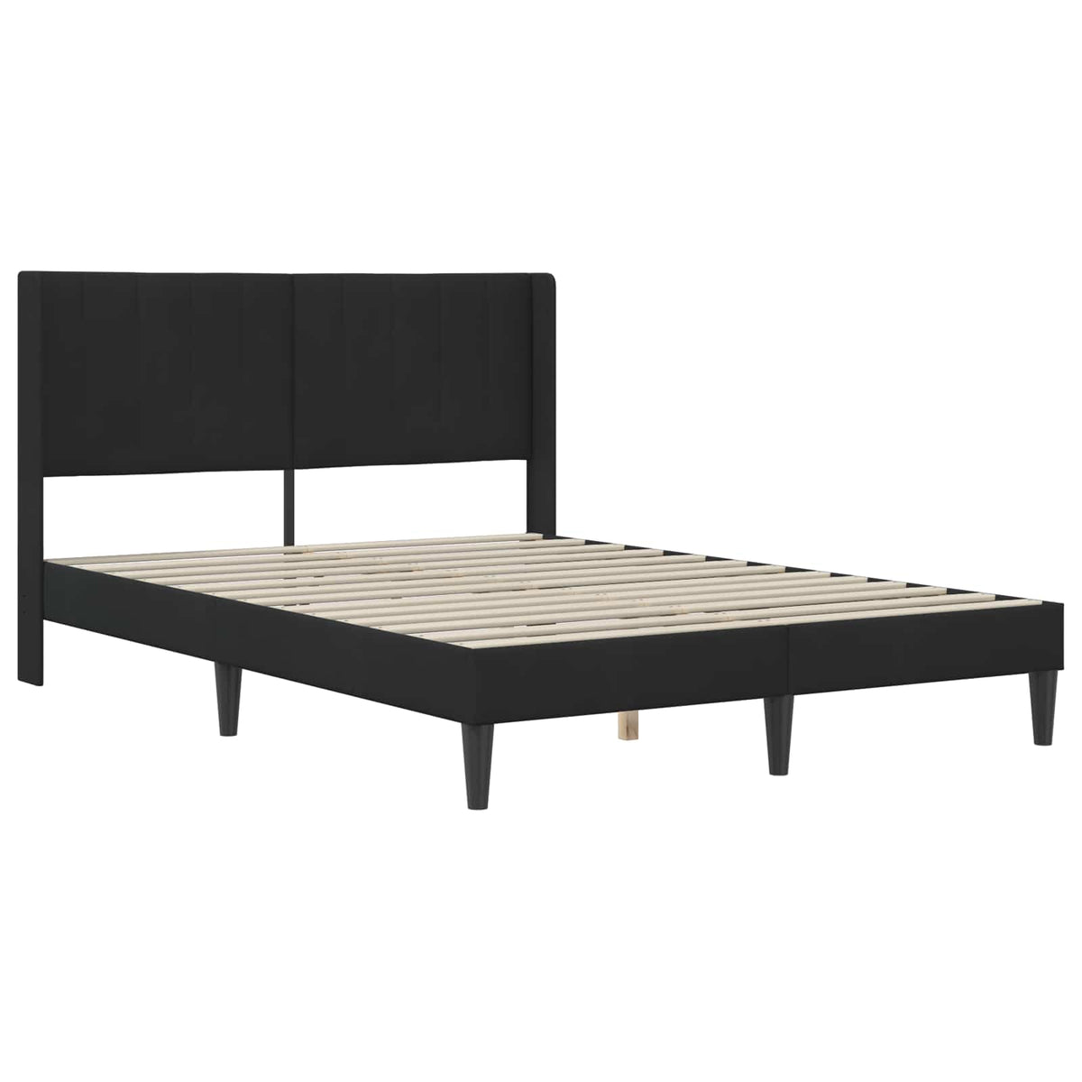 Sengestel med hovedgærde Sort 140 x 190 cm Fløjl
