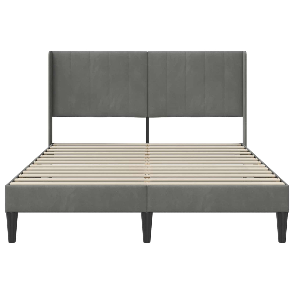 Sengestel med hovedgærde Mørkegrå 160 x 200 cm Fløjl