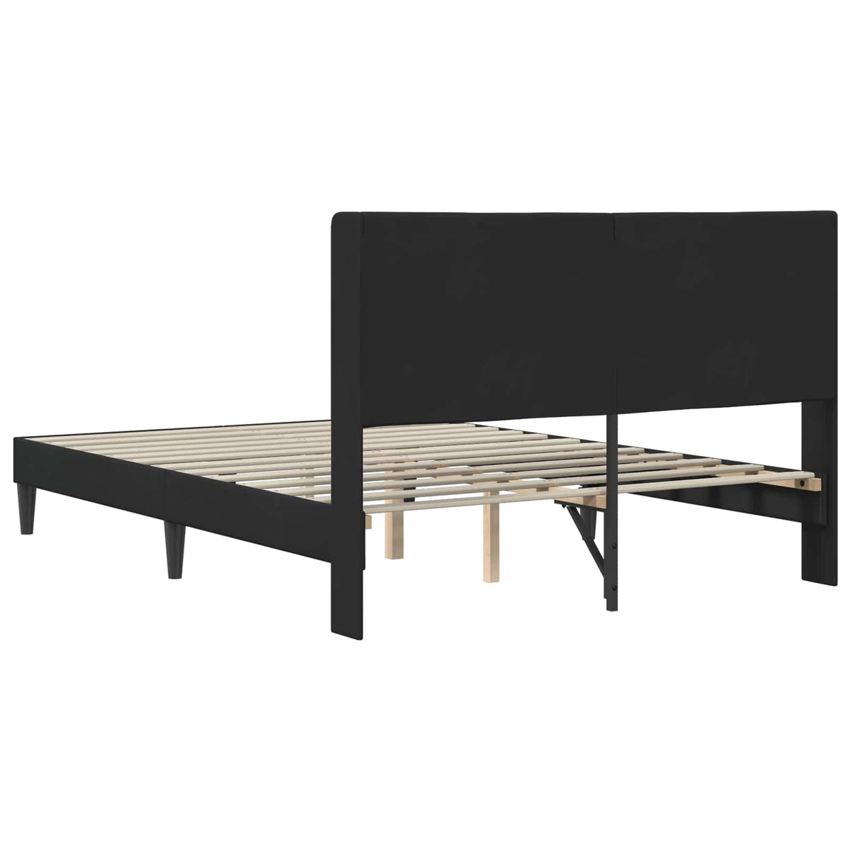 Sengestel med hovedgærde Sort 160 x 200 cm Fløjl