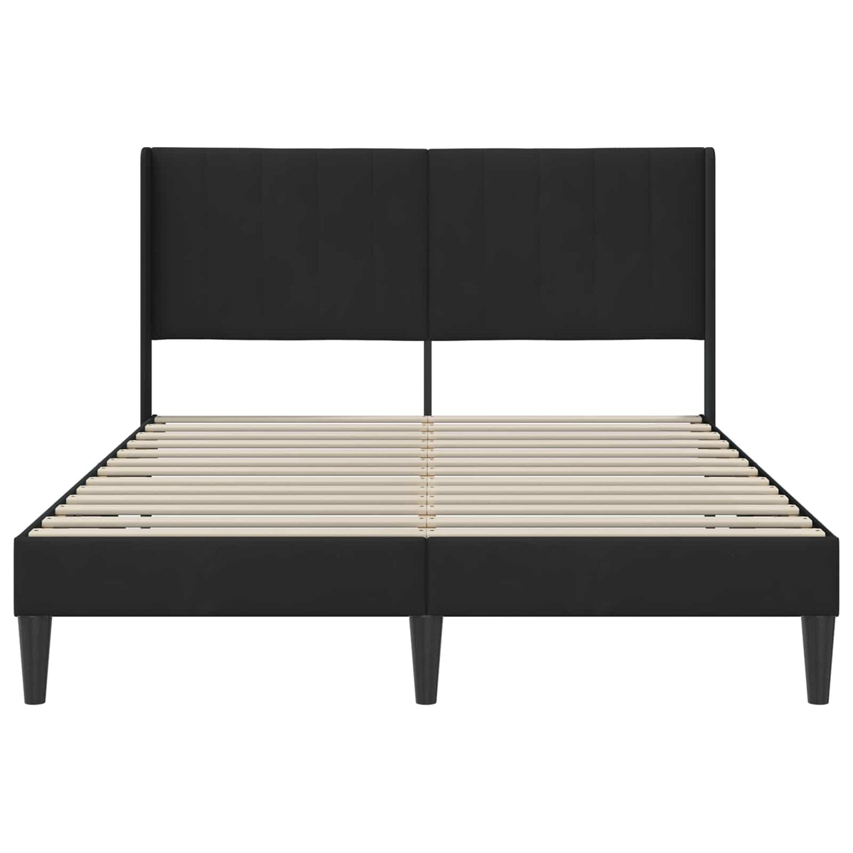 Sengestel med hovedgærde Sort 160 x 200 cm Fløjl