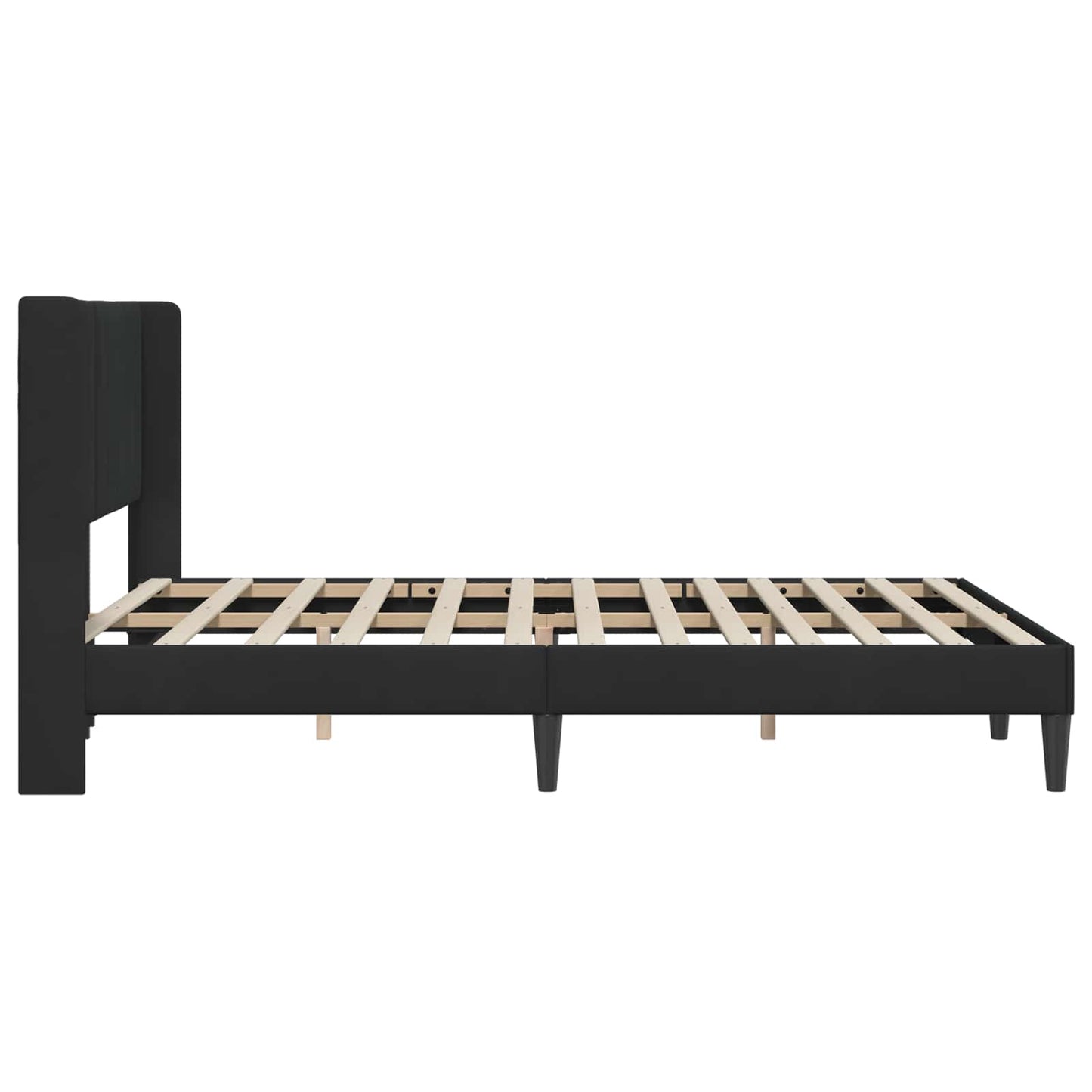Sengestel med hovedgærde Sort 160 x 200 cm Fløjl