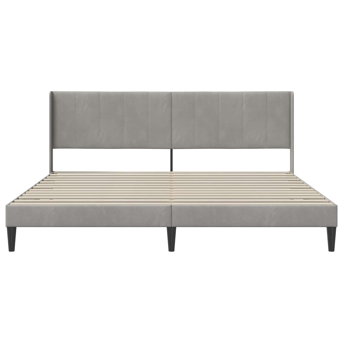Sengestel med hovedgærde Lysegrå 200 x 200 cm Fløjl