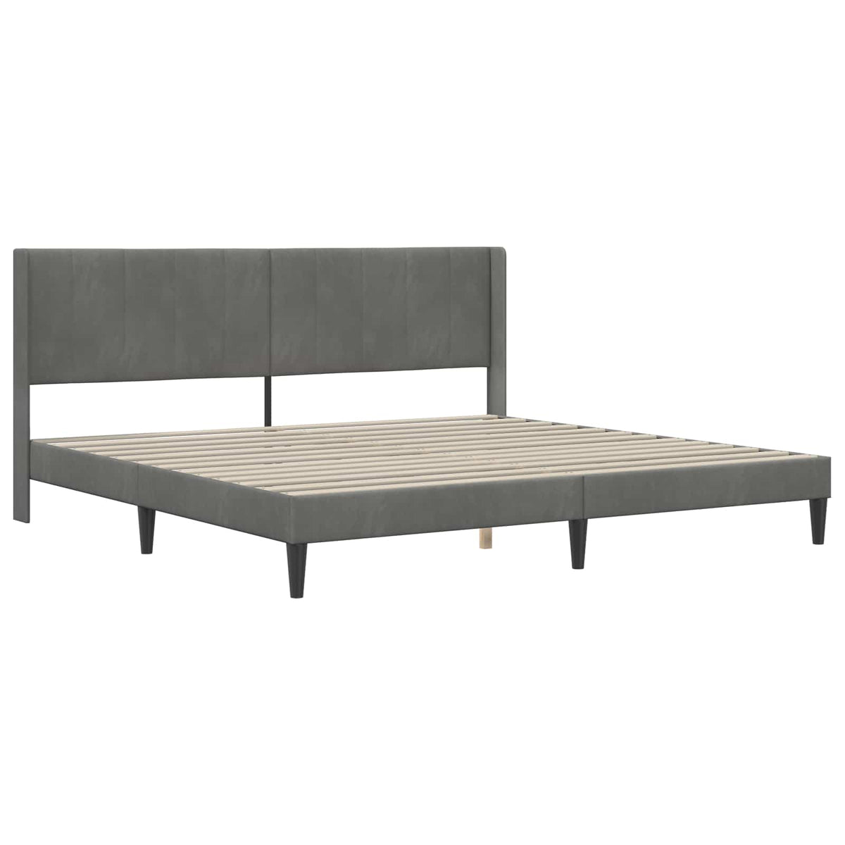 Sengestel med hovedgærde Mørkegrå 200 x 200 cm Fløjl