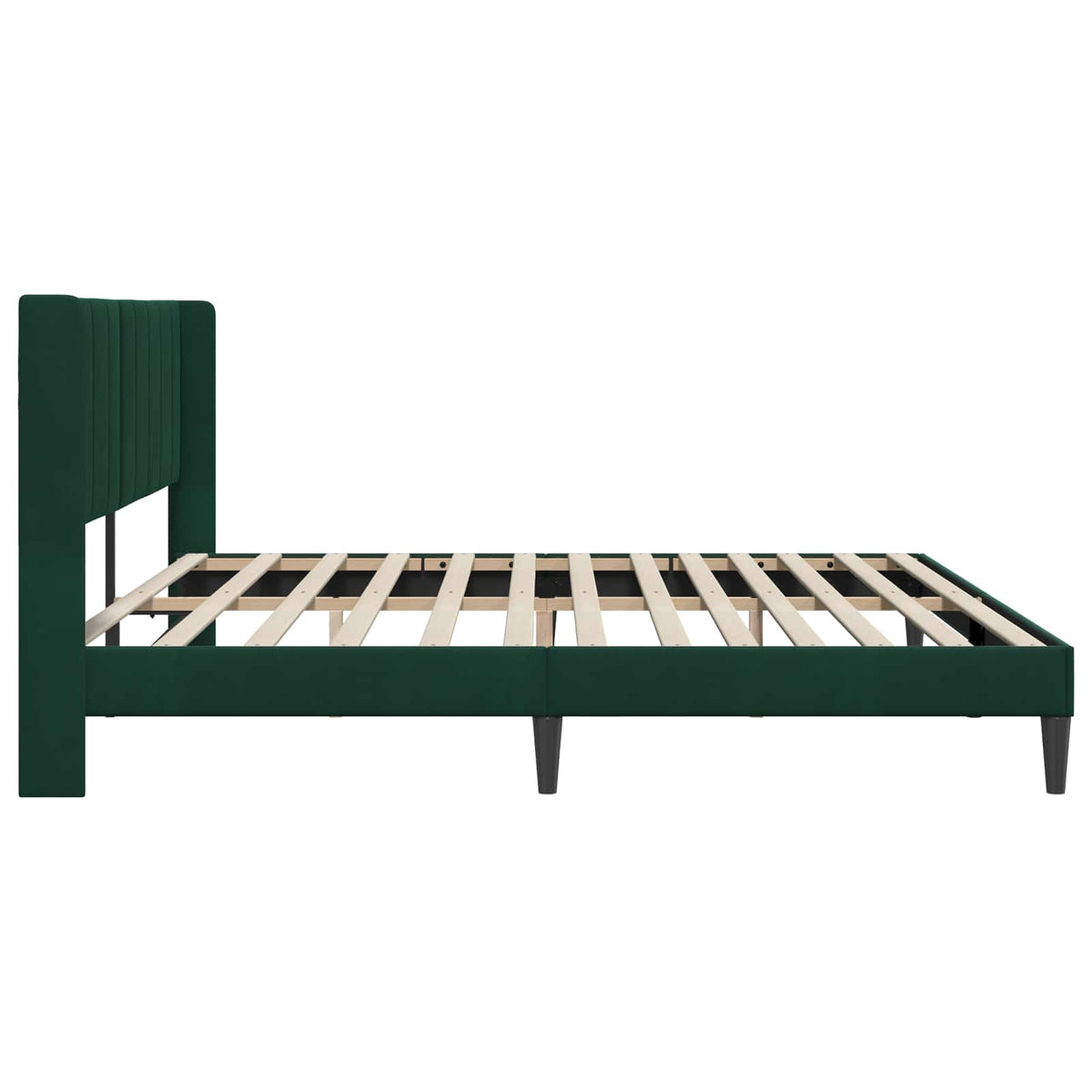 Sengestel med hovedgærde Mørkegrøn 200 x 200 cm Fløjl